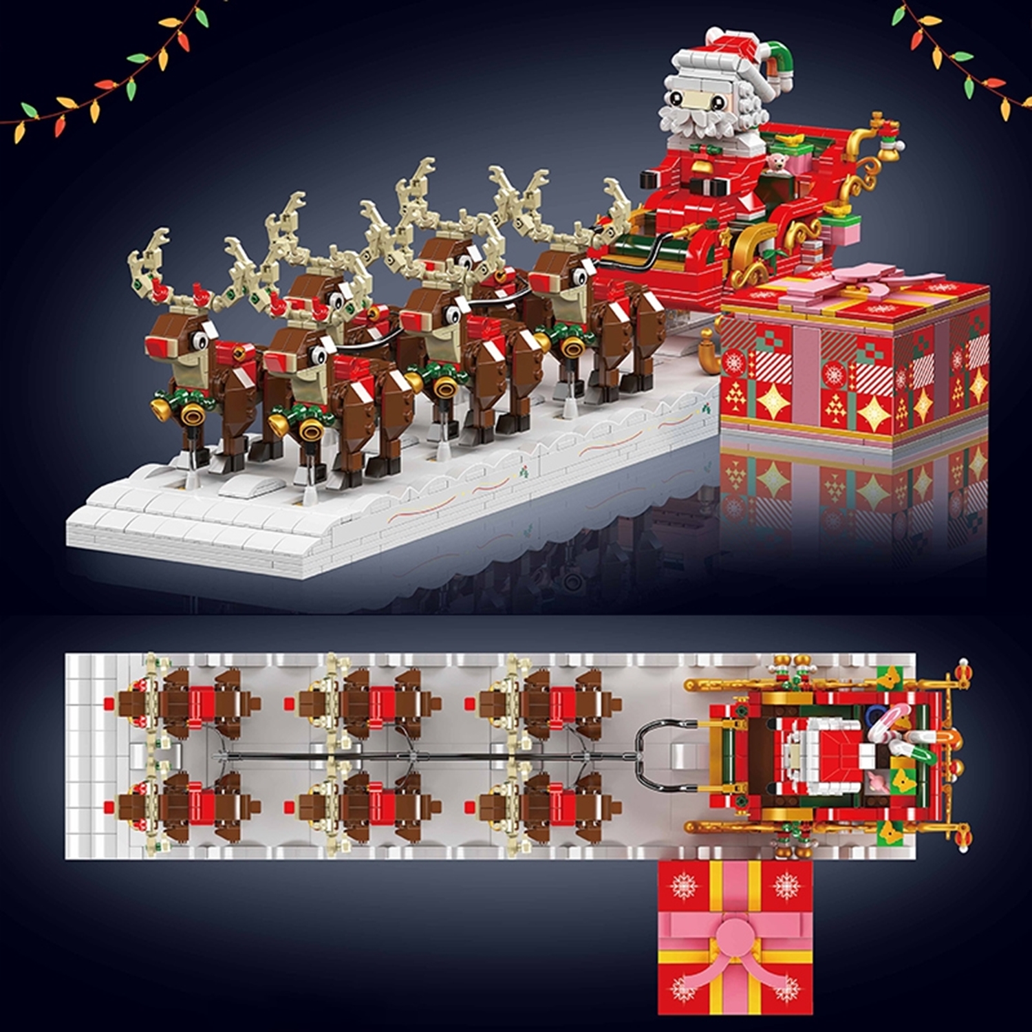 Mould King 10154 Santa Claus mit Rentierschlitten