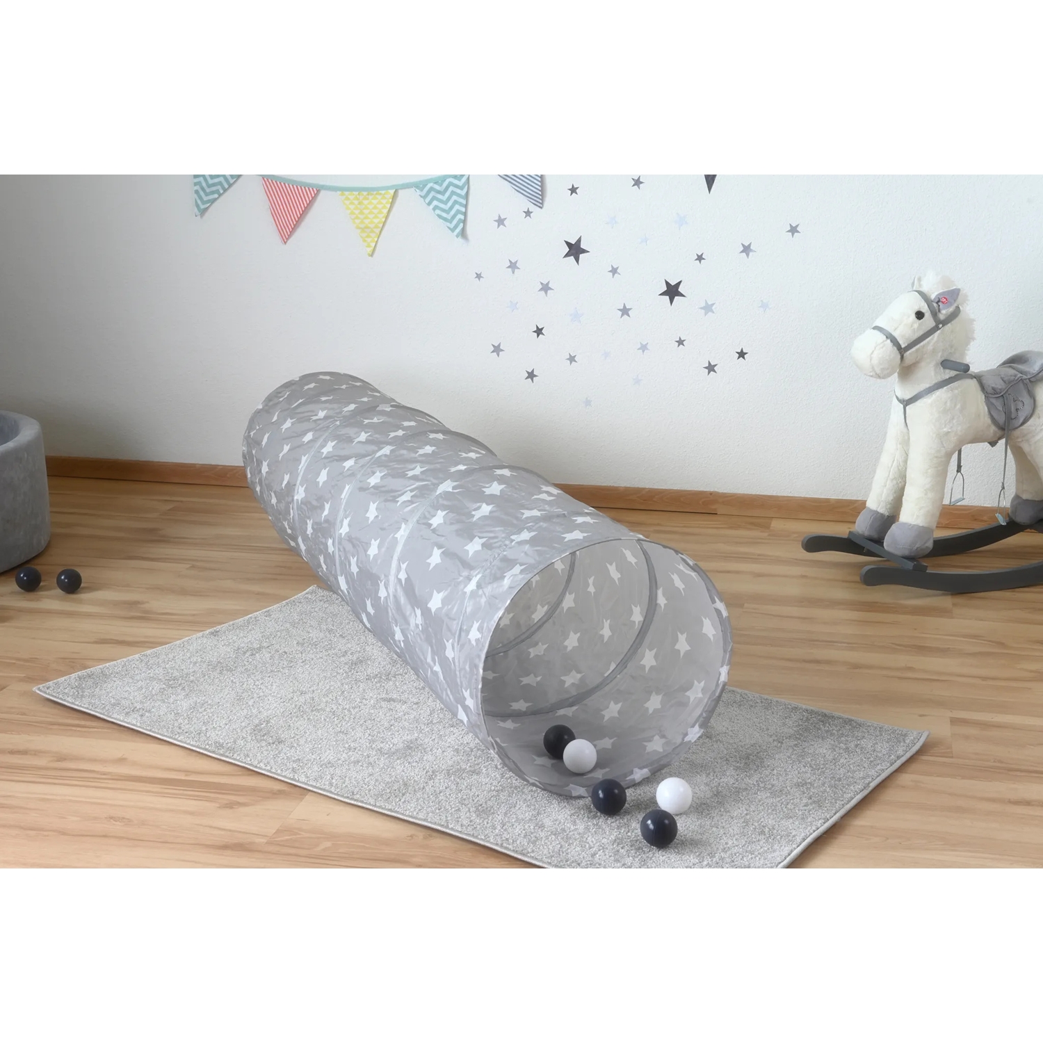 Knorrtoys 55141 Spieltunnel "Grey white stars"