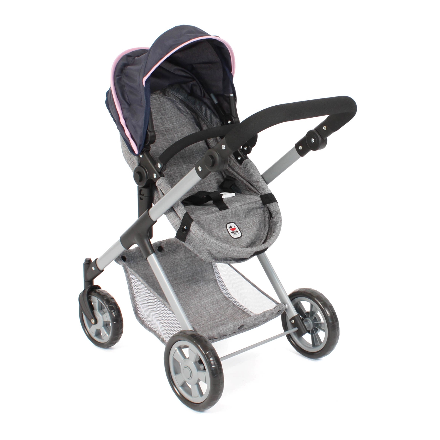 Bayer Chic 2000 567-26 Kombi Puppenwagen Mila, Melange grau-navy