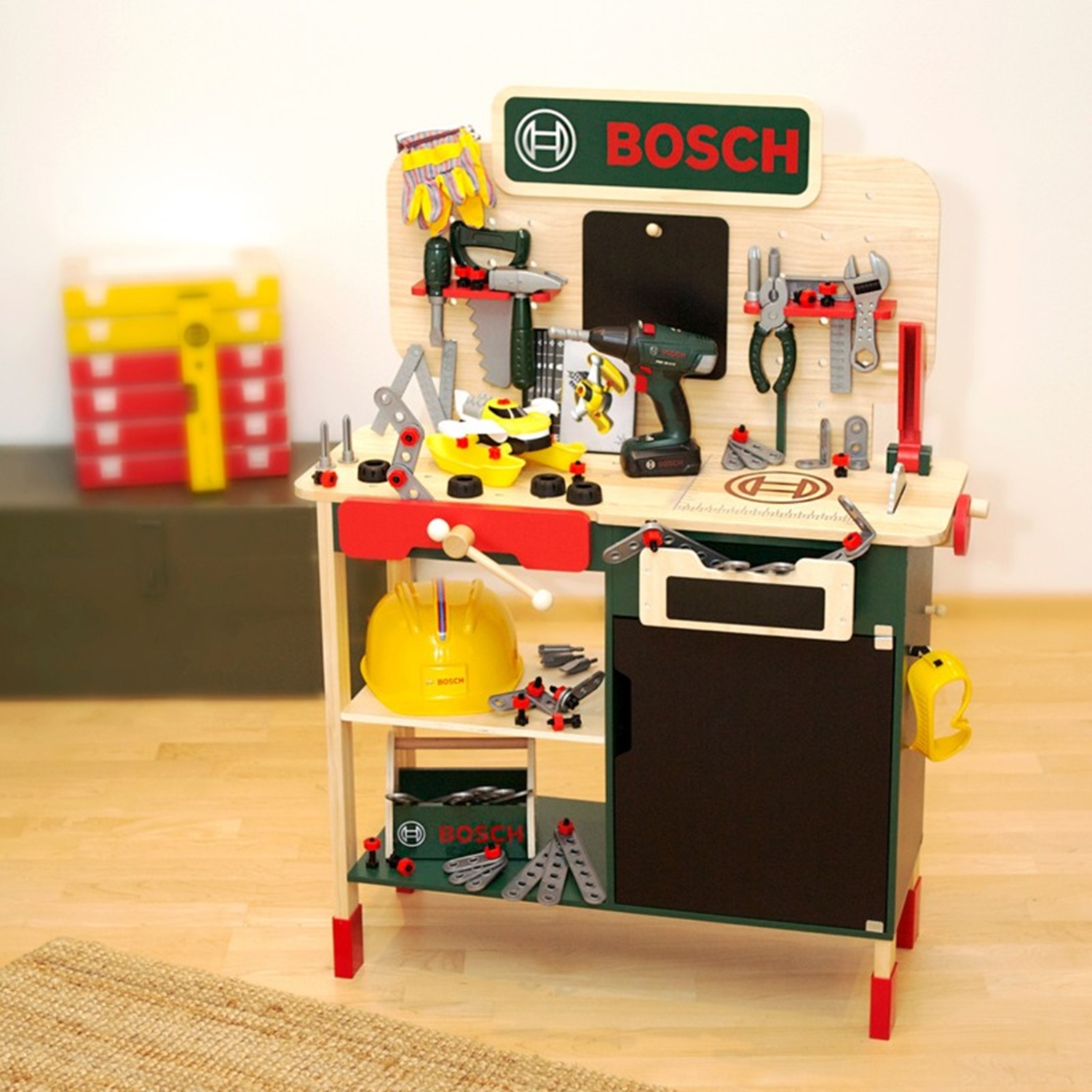 Theo Klein 8734 Bosch Holzwerkbank Echtholz groß