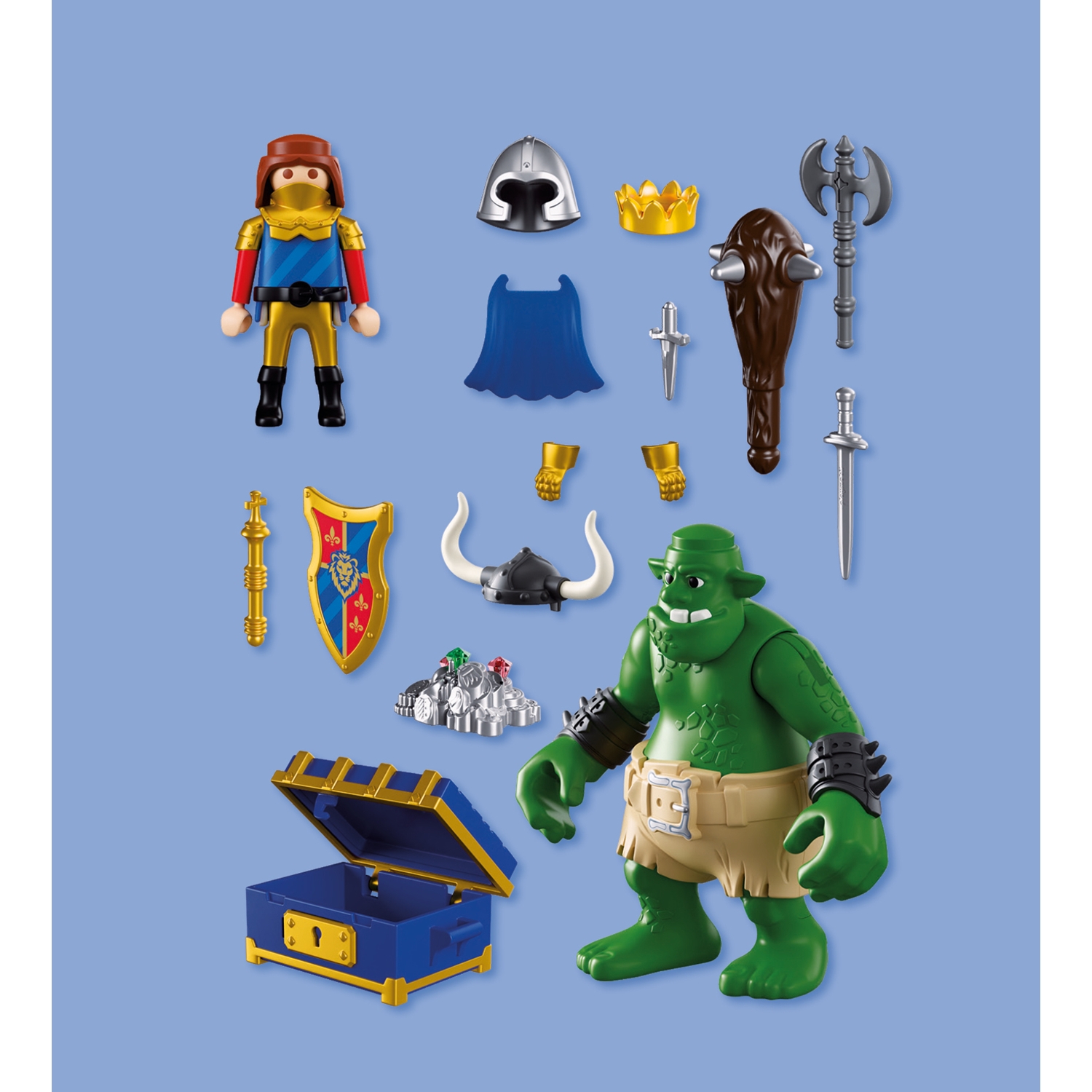PLAYMOBIL 72116 Knights Troll mit Löwenritterschatz