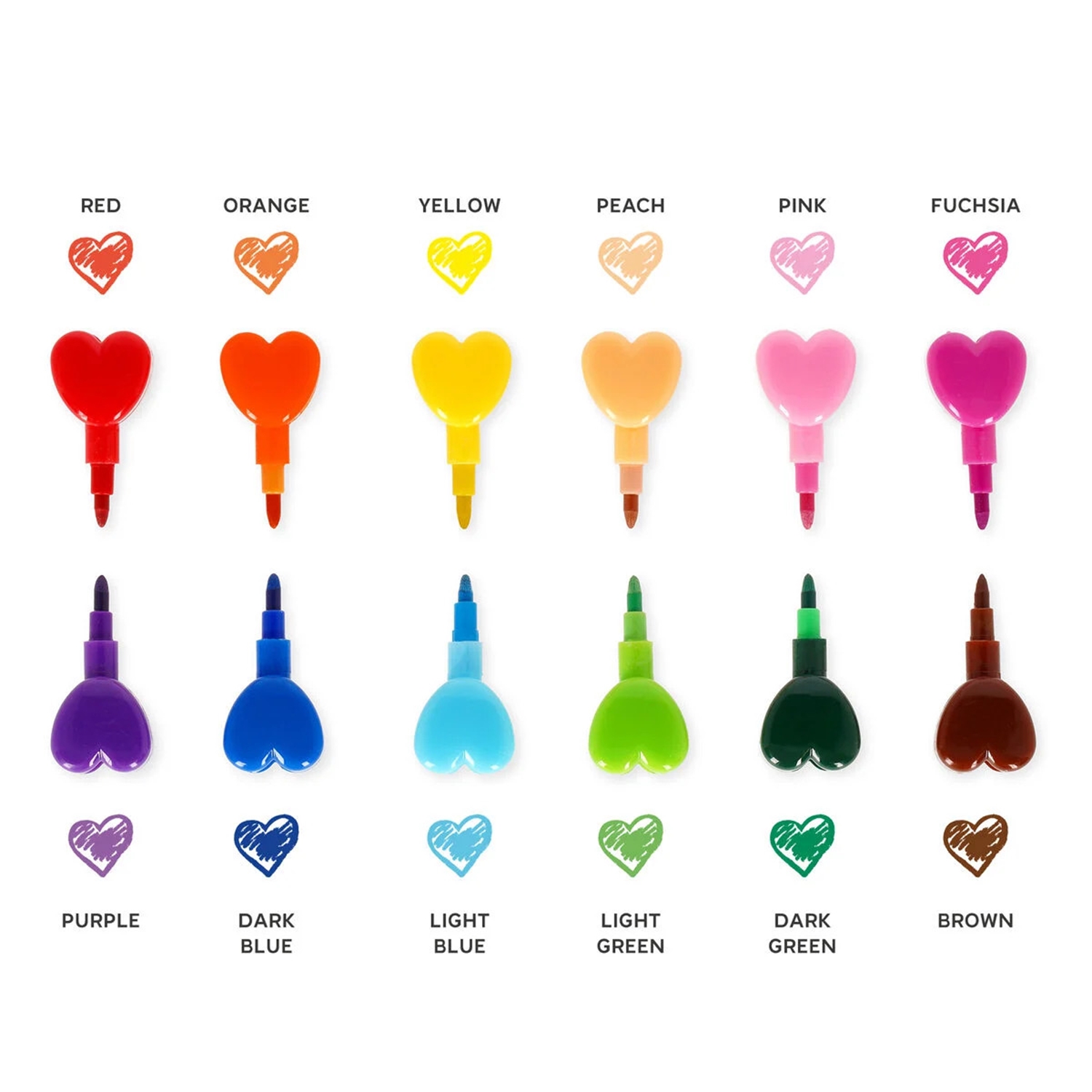 Legami STC0001 12 STACKABLE CRAYONS - DREAM IN COLOUR - HEART