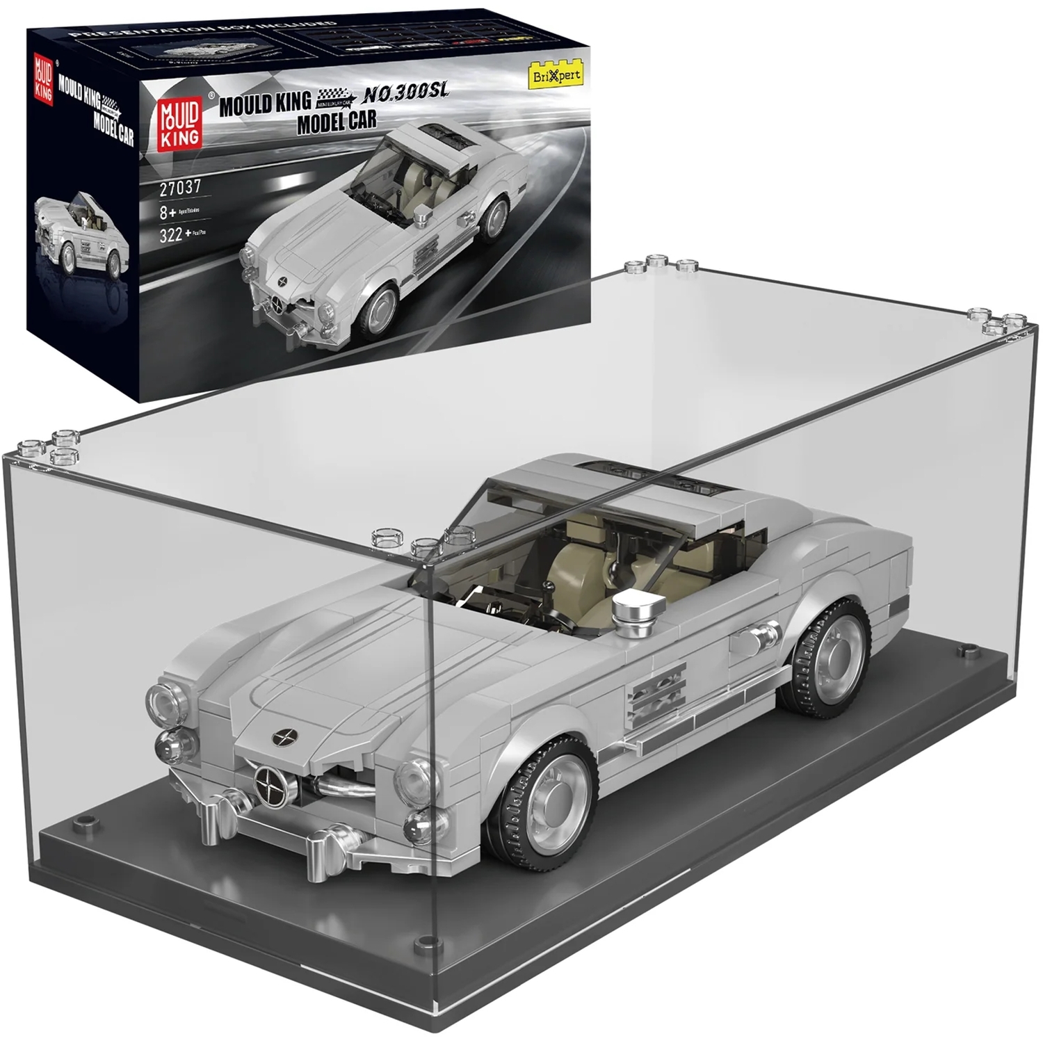 Mould King 27037 Sportwagen 300SL + Showcase