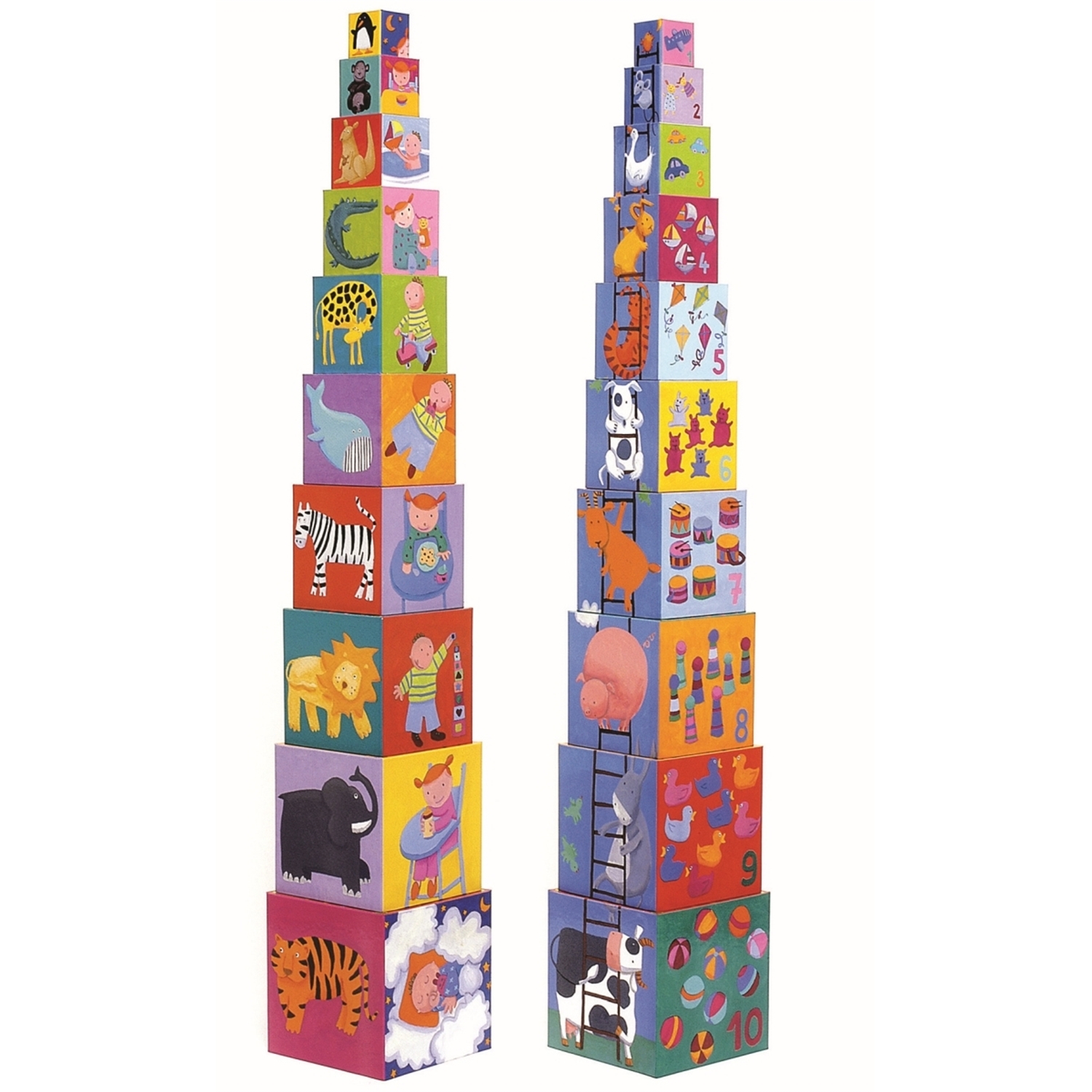 Djeco DJ08503 Stapel Spielzeug: 10 funny blocks