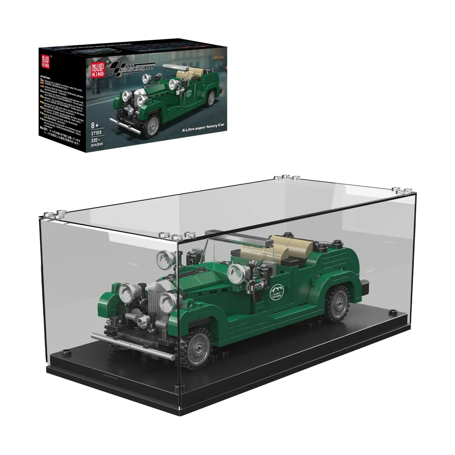 Mould King 27105 4-Liter Luxus-Oldtimer + Showcase