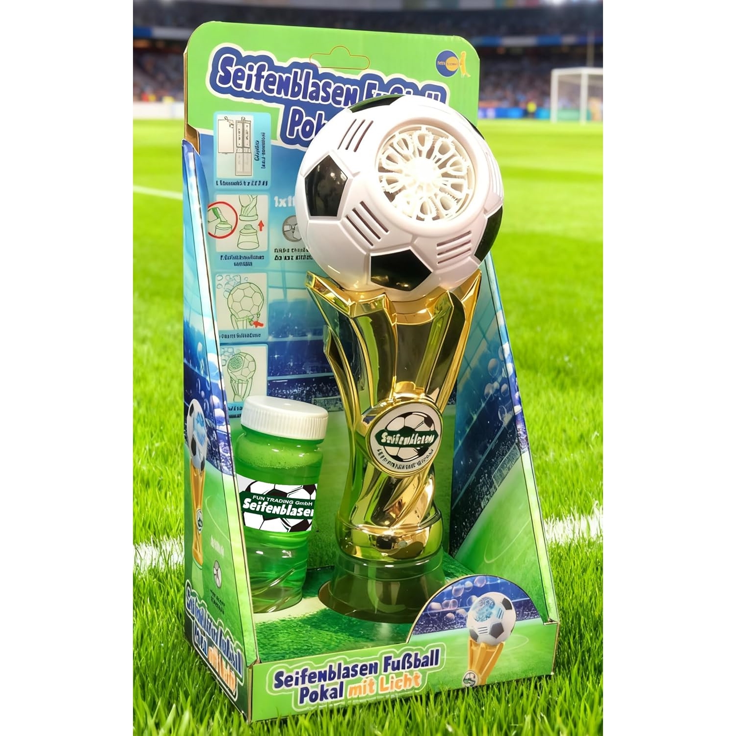 Fun Trading 5297 Seifenblasenmaschine Fußball Pokal