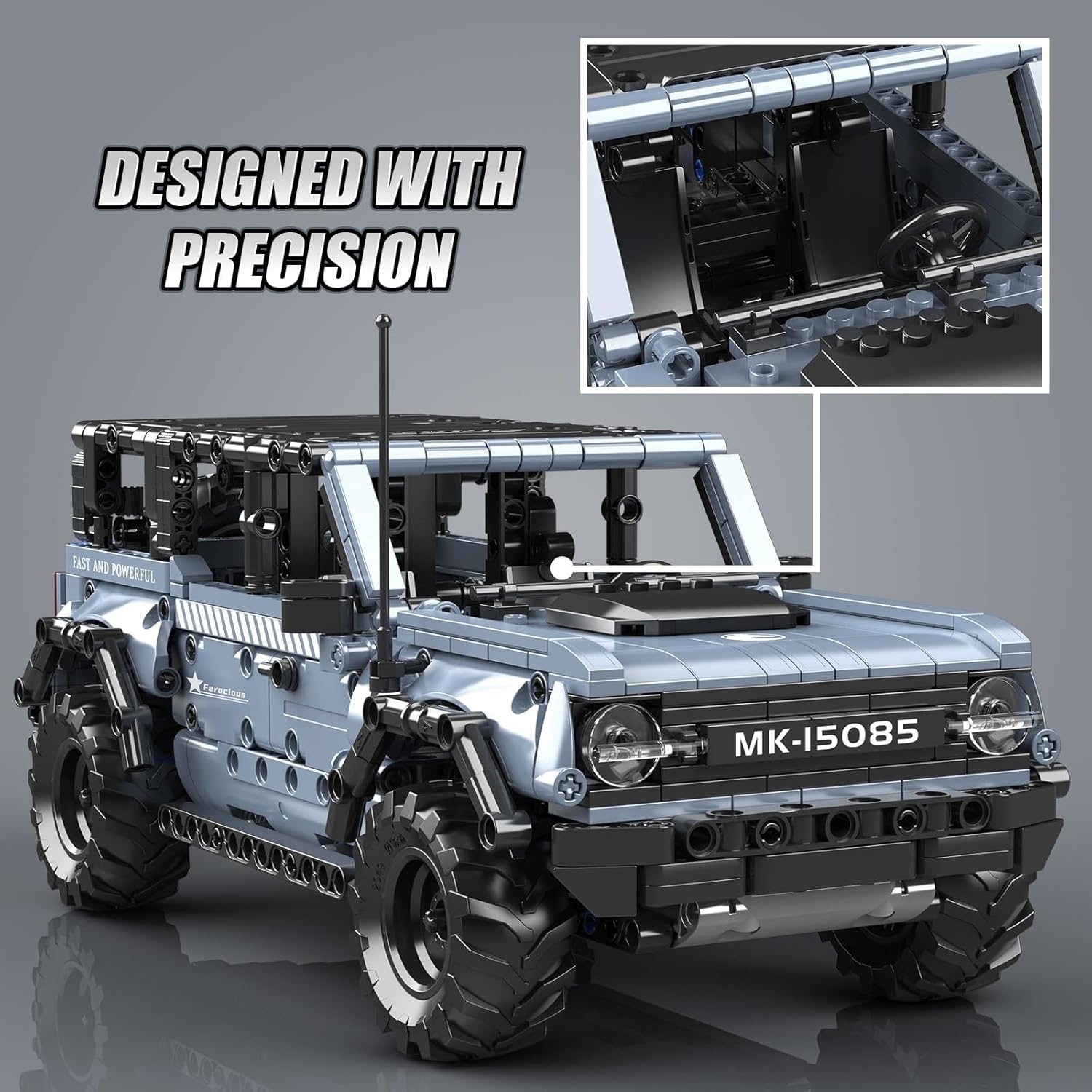 Mould King 15085 Bronco Raptor Pull-back SUV