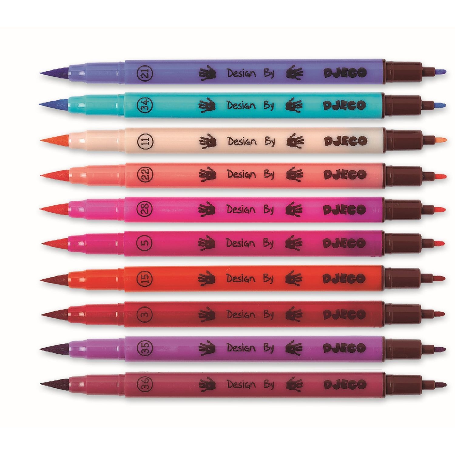 Djeco DJ08802 Farben: 10 Filzstifte-Mädchenfarben