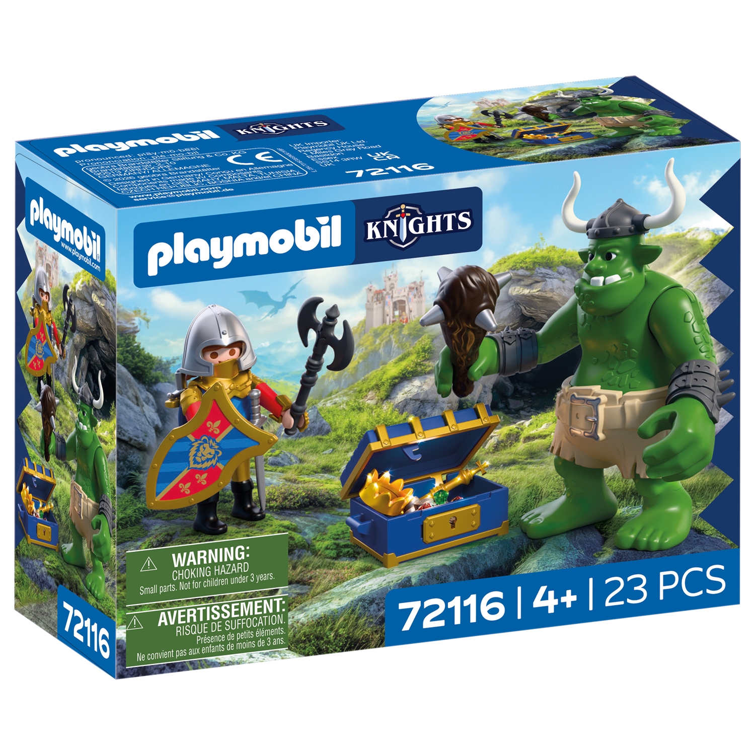 PLAYMOBIL 72116 Knights Troll mit Löwenritterschatz
