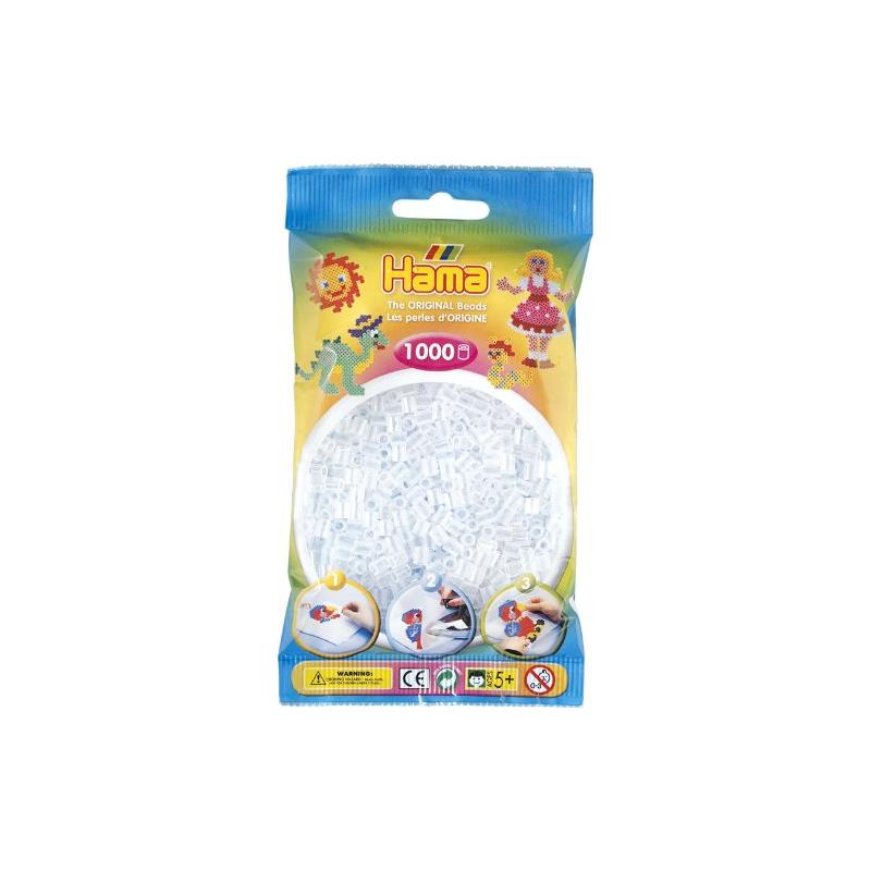 Hama 207-19 Perlen-Btl. 1000 Stck., transparent-weiß