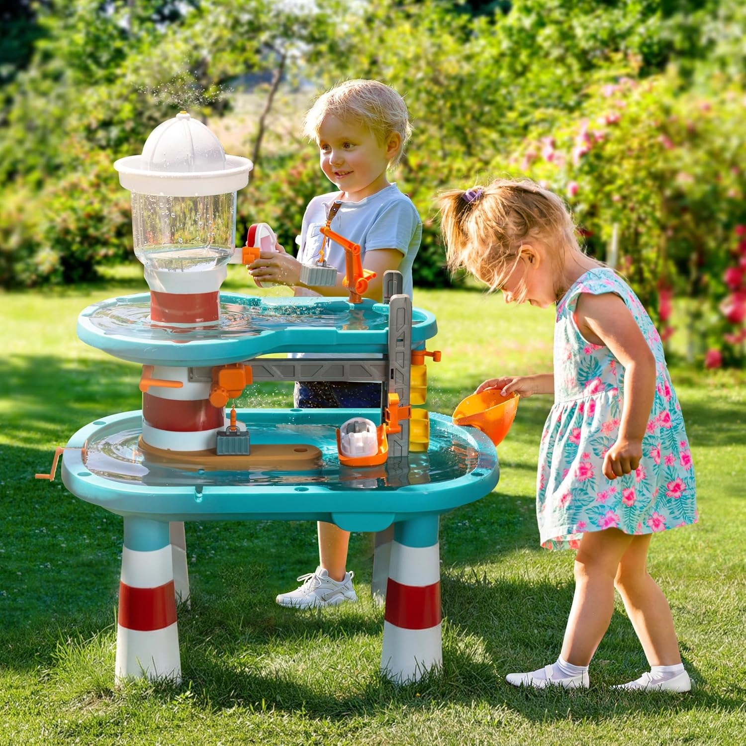 Theo Klein 7715 Aqua Action - Wasserspieltisch XXL, Leuchtturm