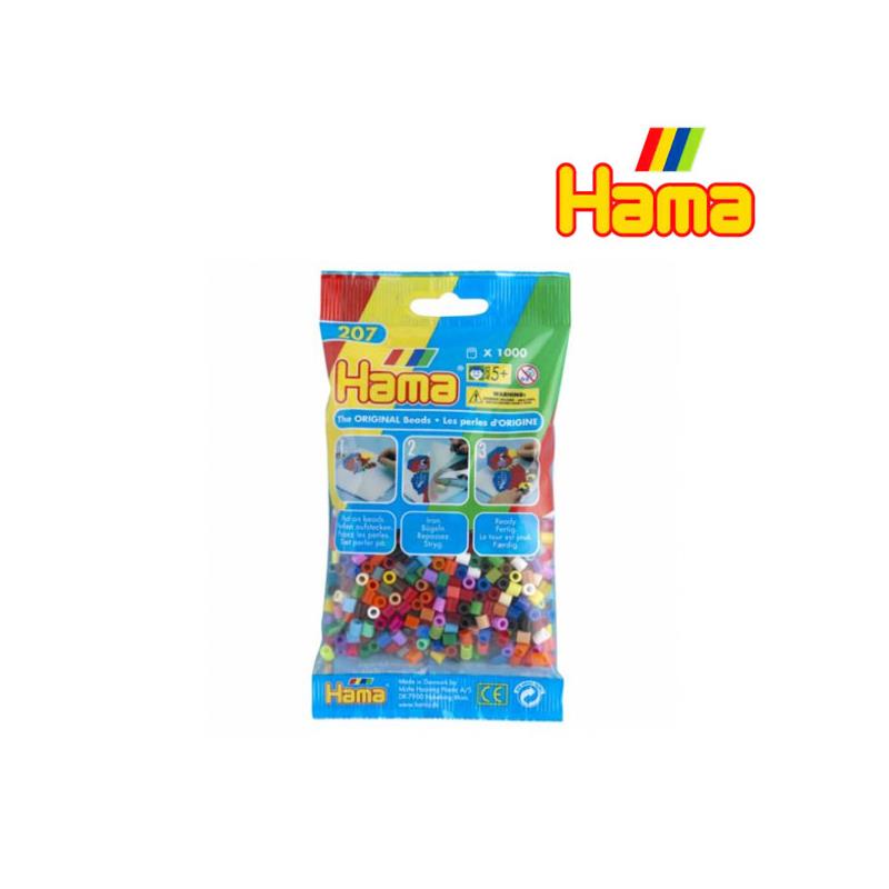 Hama 207-68 Perlen-Btl. 1000 Stck., Farbmix (48 Farben)