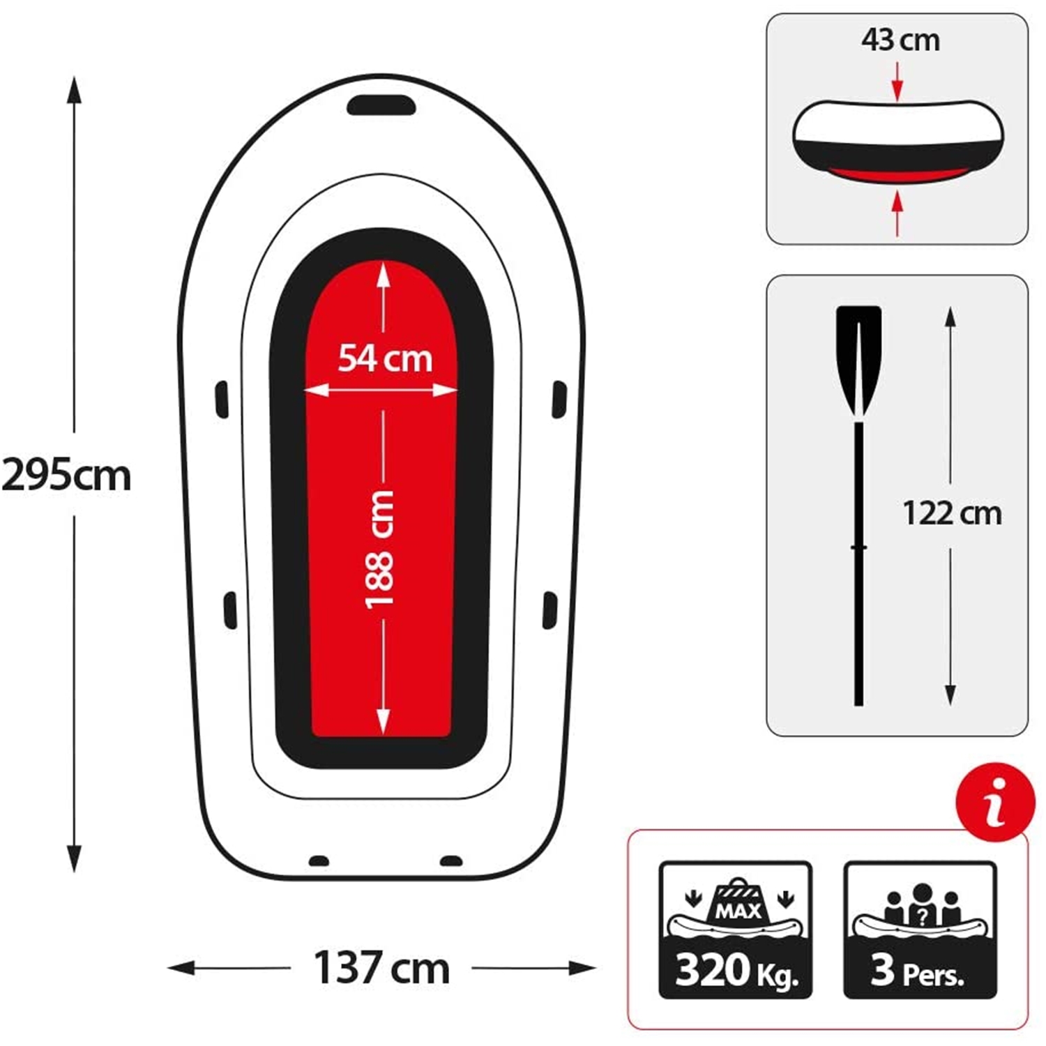 Intex 68370NP Schlauchboot Set "Challenger 3" mit Paddel und