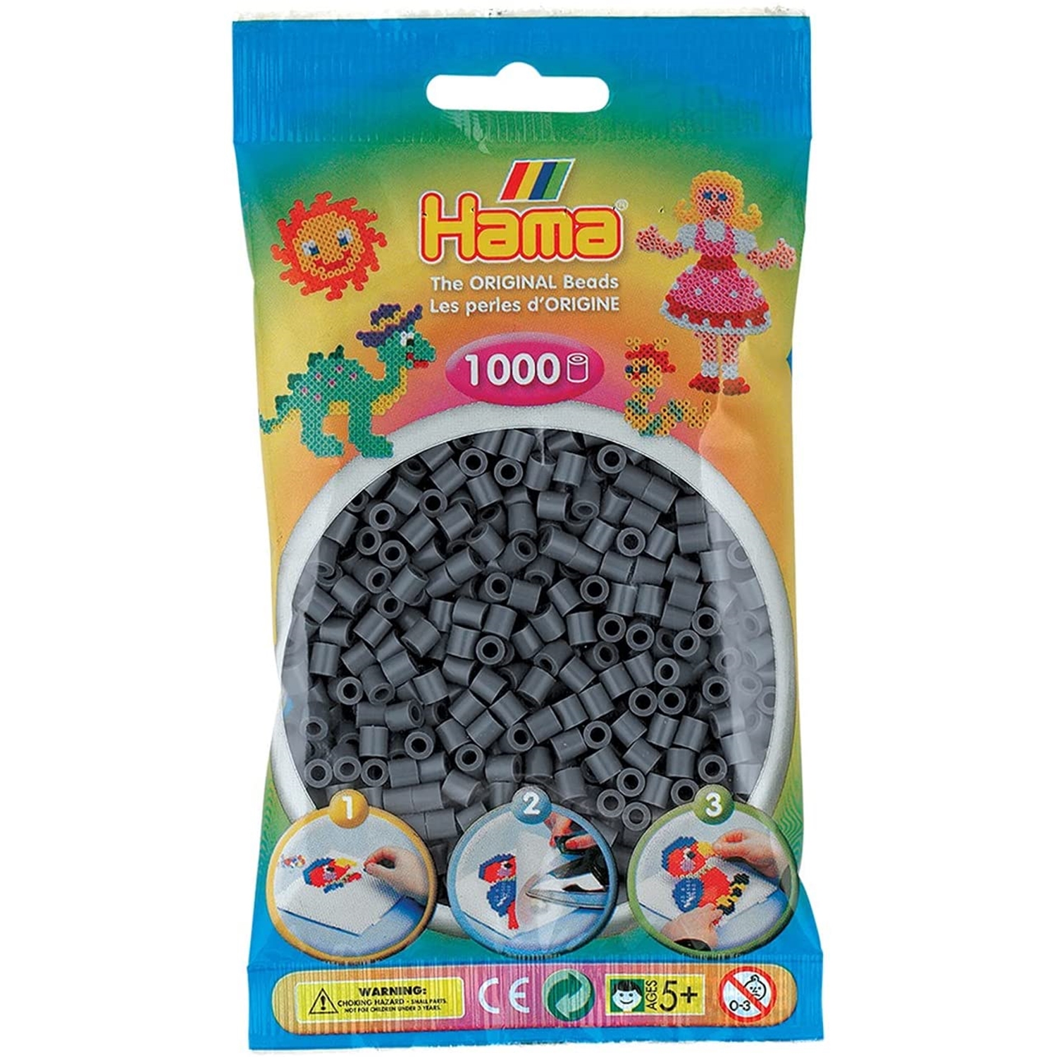 Hama 207-71 Bügelperlen 1000x Dunkelgrau