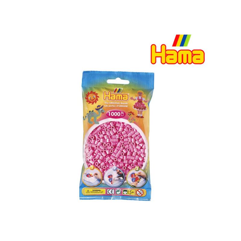 Hama 207-48 Perlen-Btl. 1000 Stck., pastell-pink