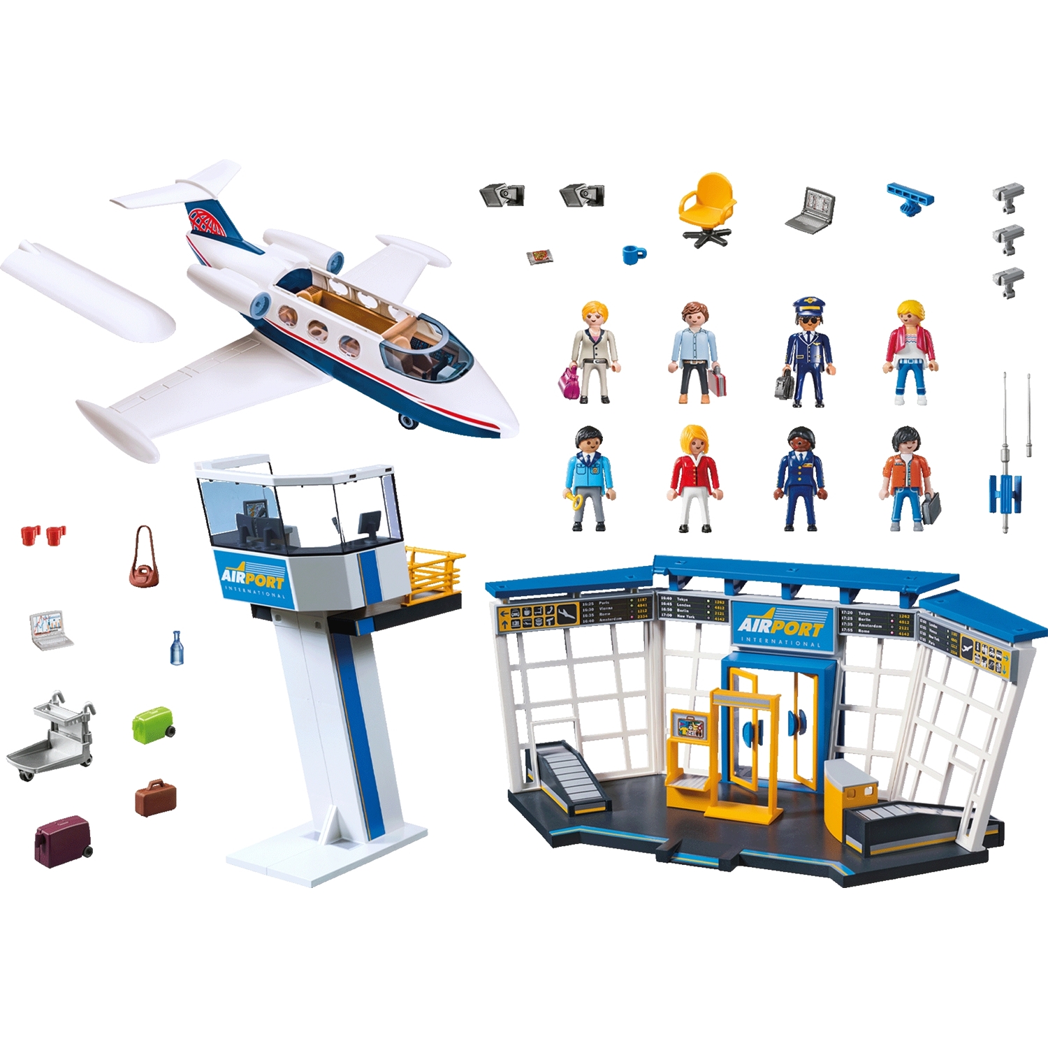 PLAYMOBIL 71153 City Action Flughafen mit Flugzeug und Tower