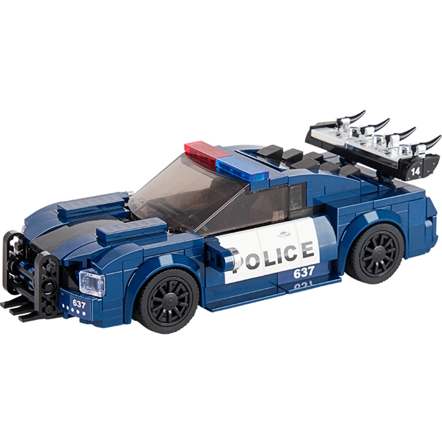 Mould King 27002 Polizeiauto Roadblock 637 + Showcase