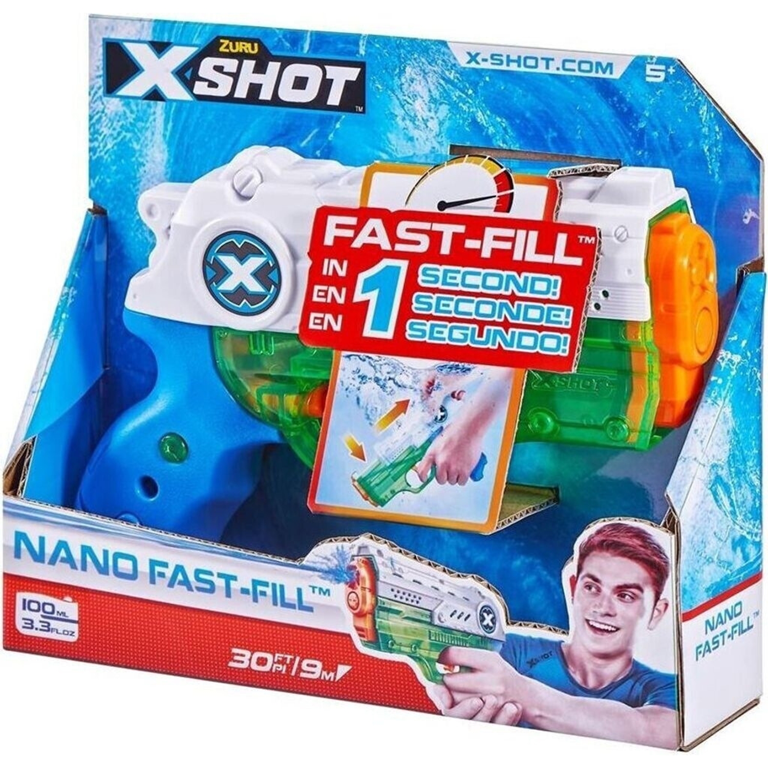 Zuru 56333 XSHOT Water - Fast-Fill Nano Wasserblaster, blau
