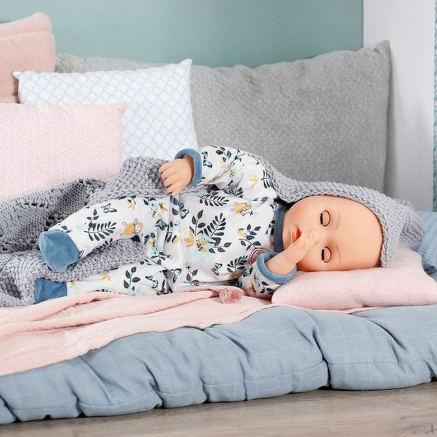 Zapf Creation 706824 Baby Annabell Strampler blau Blätter 43cm