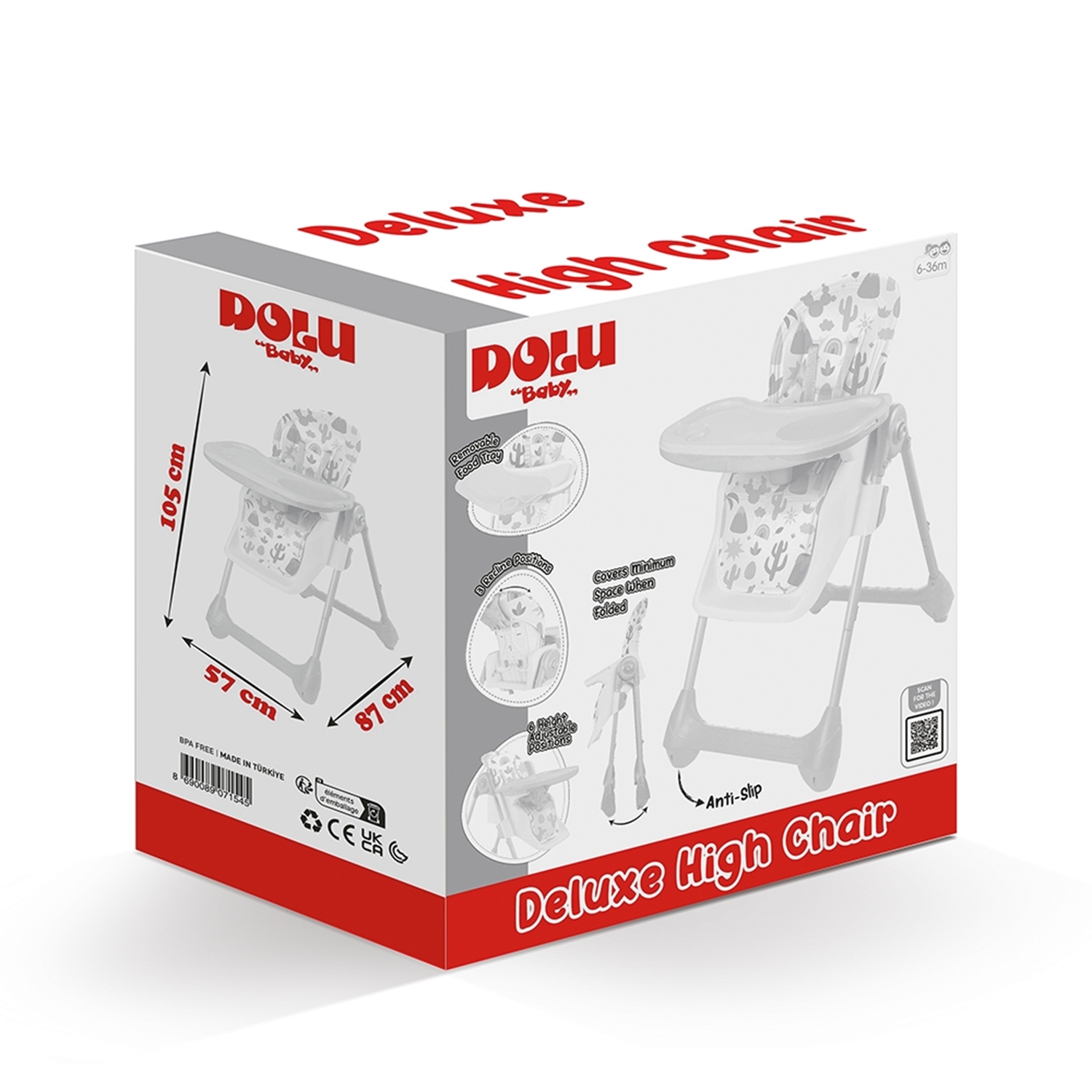 Dolu 7154 Deluxe Kinderhochstuhl