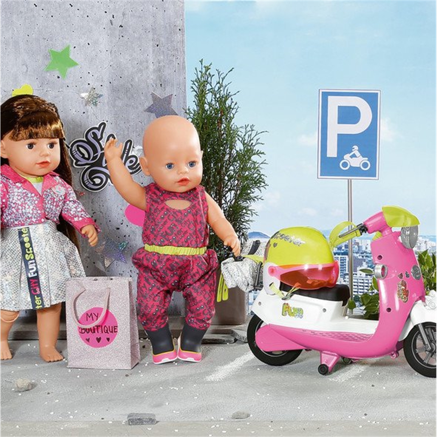 Zapf Creation 830215 BABY born City Deluxe Scooter Combo, 43 cm