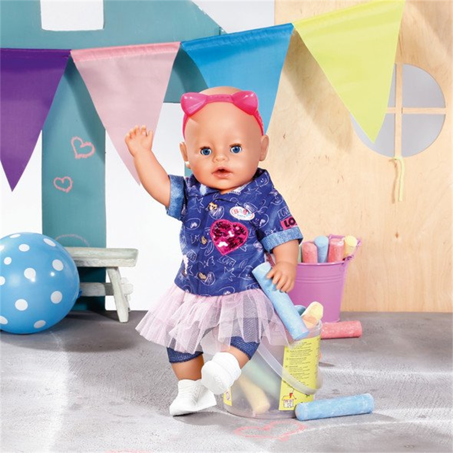 Zapf Creation 829110 BABY born Deluxe Jeans Kleid Set 43cm