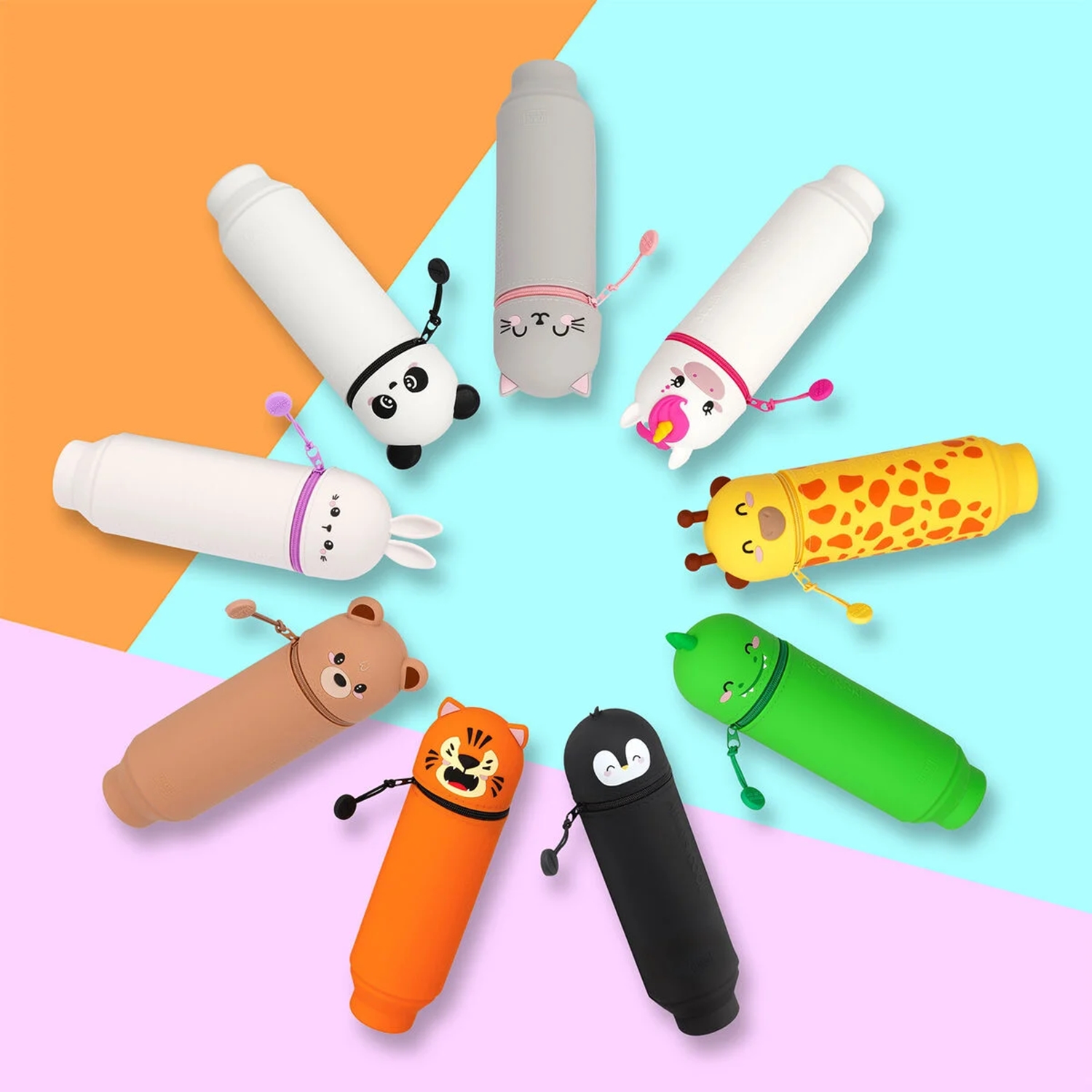 Legami KA0017 2-IN-1 SILICONE PENCIL CASE - KAWAII - GIRAFFE