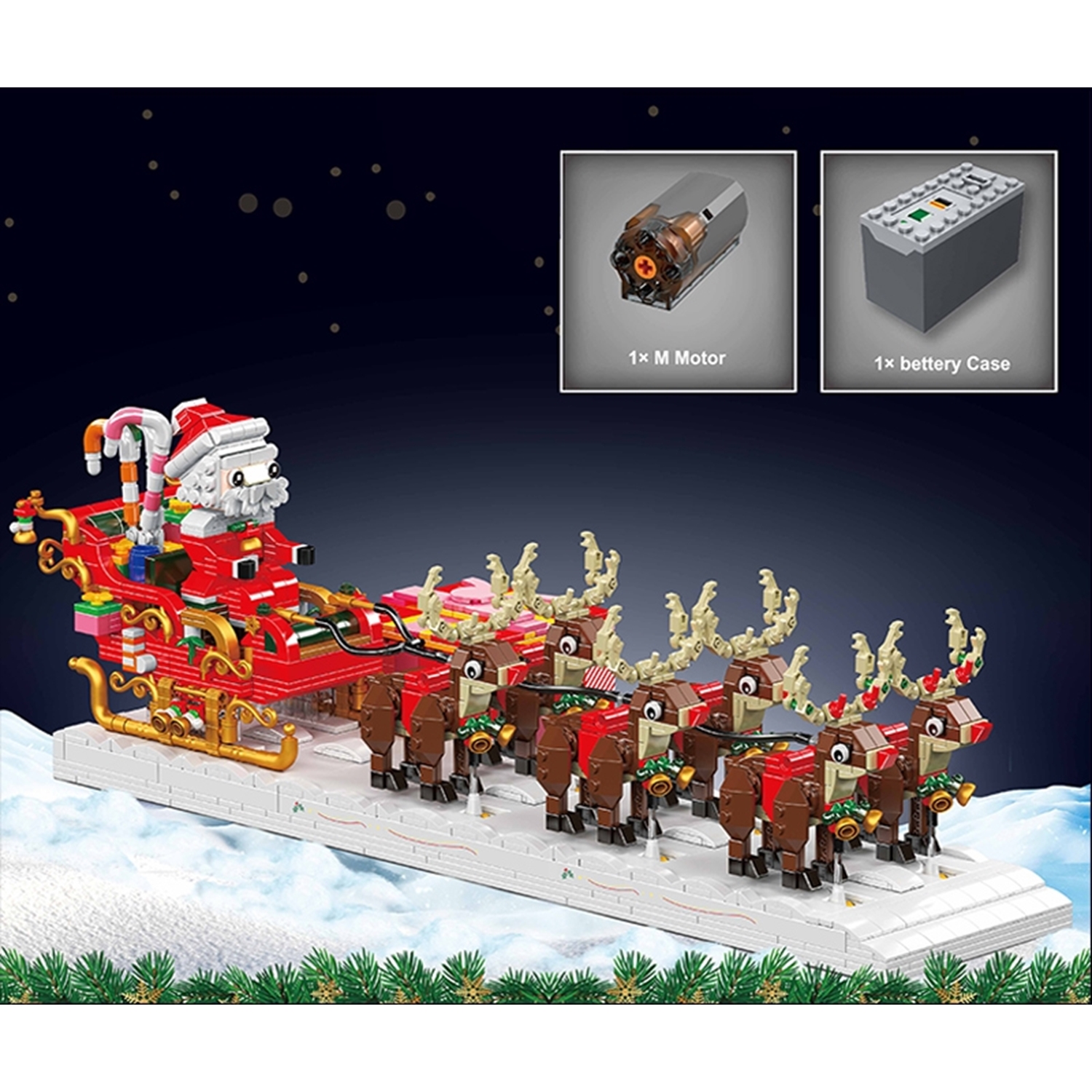 Mould King 10154 Santa Claus mit Rentierschlitten