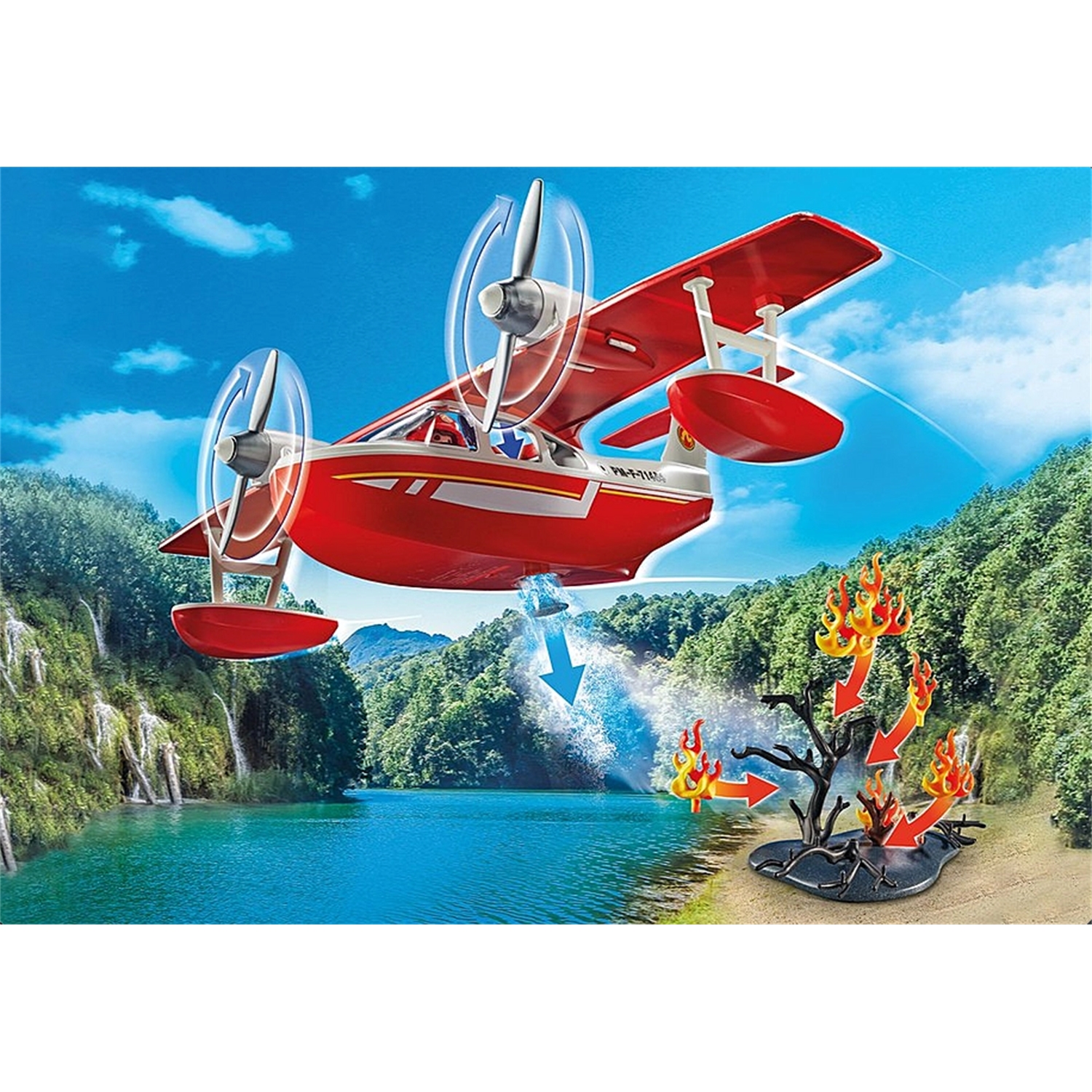 PLAYMOBIL 71463 Feuerwehrflugzeug mit Löschfunktion