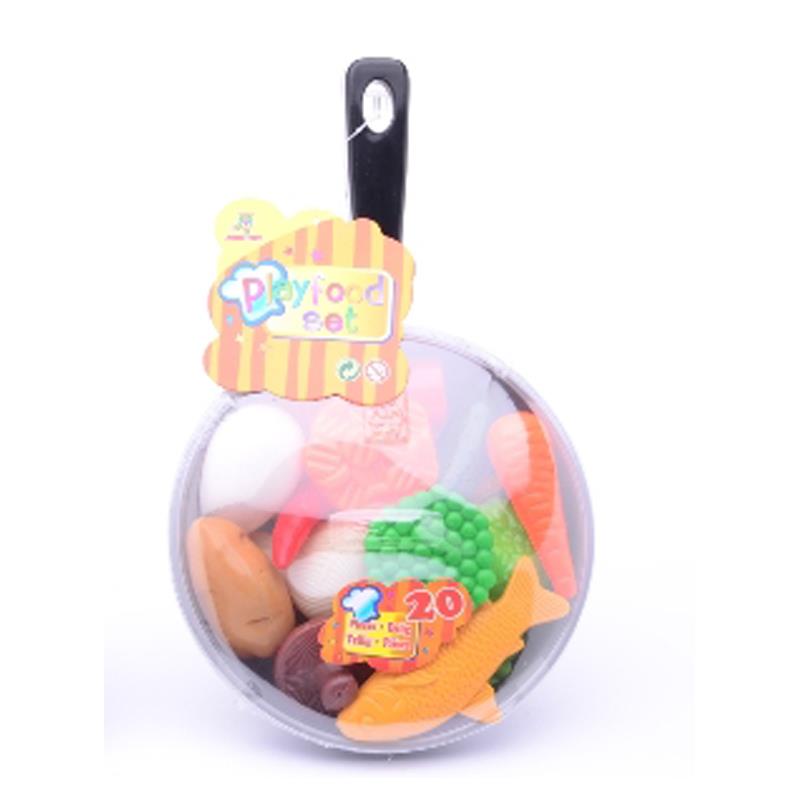 Johntoy 27313 Pfanne mit Playfood, 20 teilig