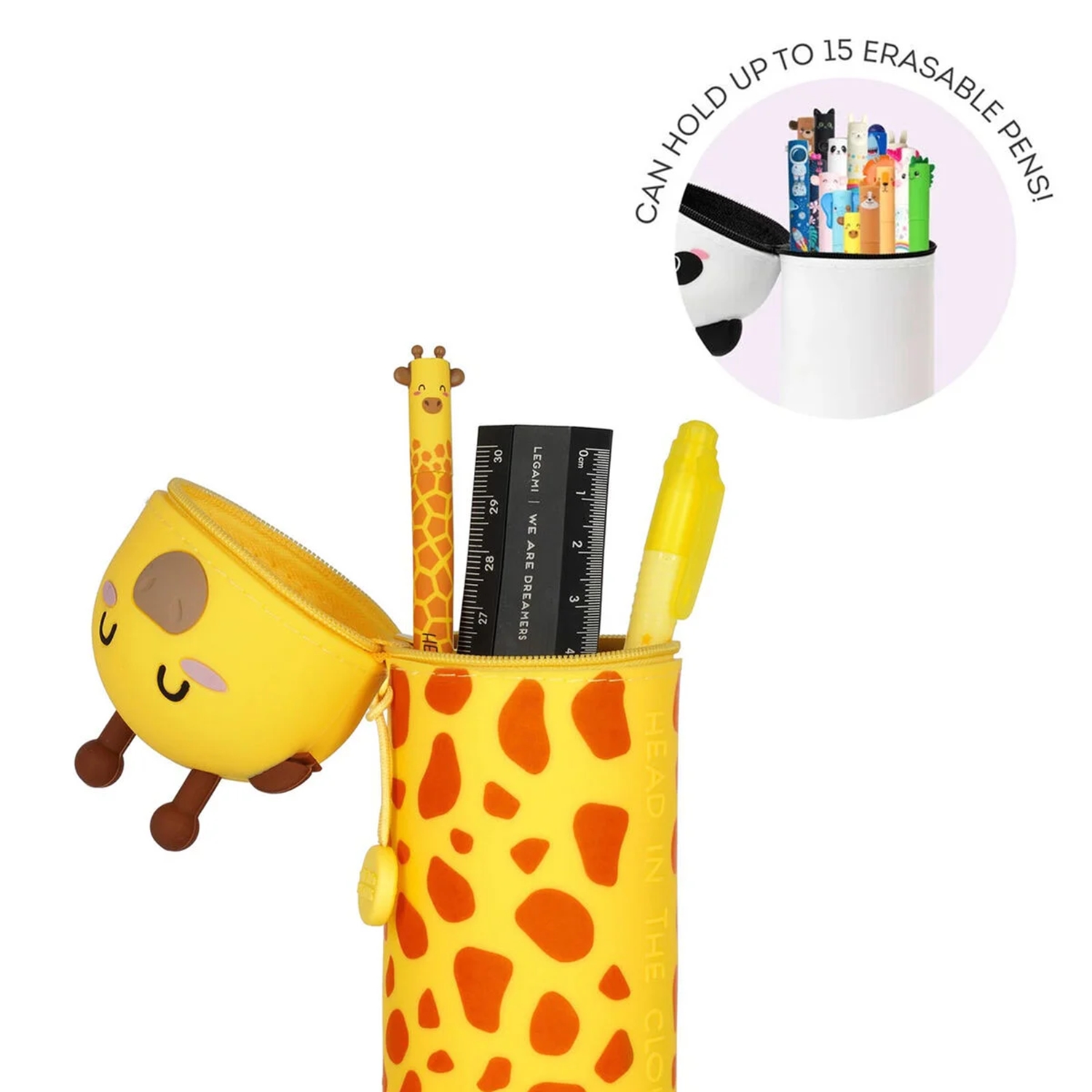 Legami KA0017 2-IN-1 SILICONE PENCIL CASE - KAWAII - GIRAFFE