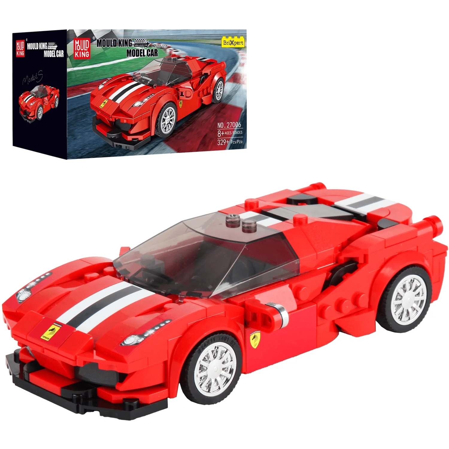 Mould King 27006 Sportwagen 488 GTB + Showcase