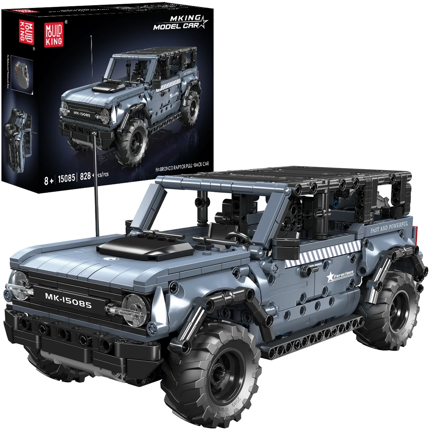 Mould King 15085 Bronco Raptor Pull-back SUV