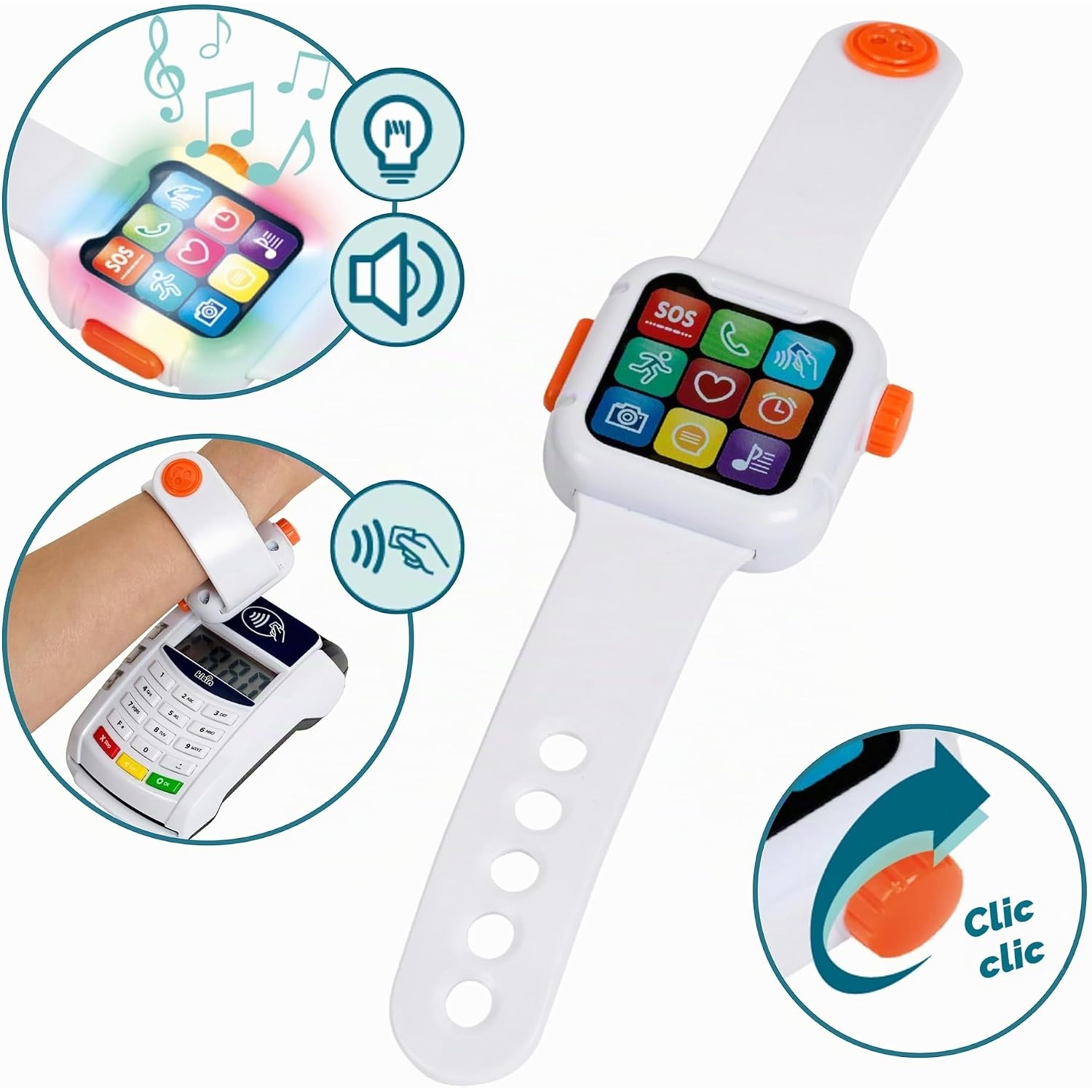 Theo Klein 7276 MM - PoS Terminal und Smart Watch, mit Licht, Soun