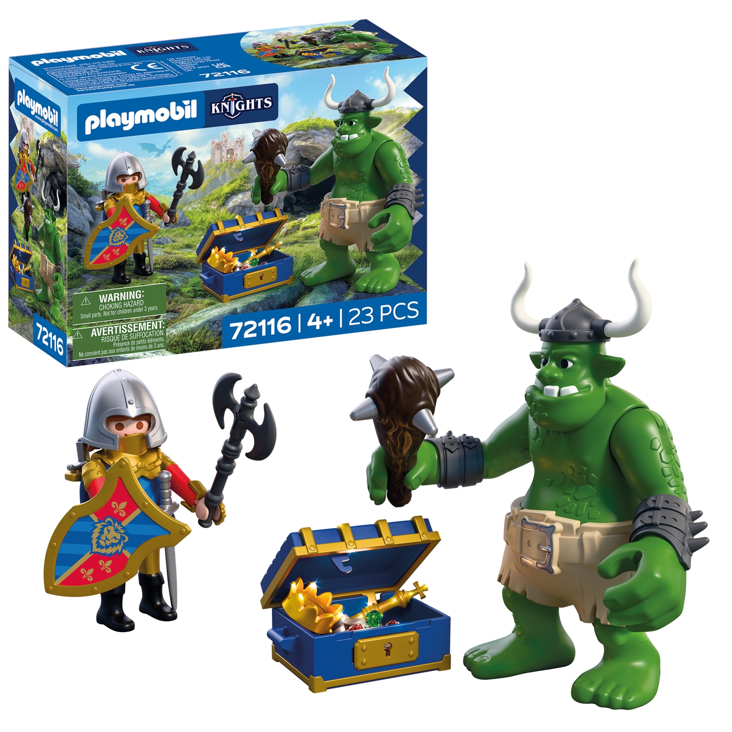 PLAYMOBIL 72116 Knights Troll mit Löwenritterschatz