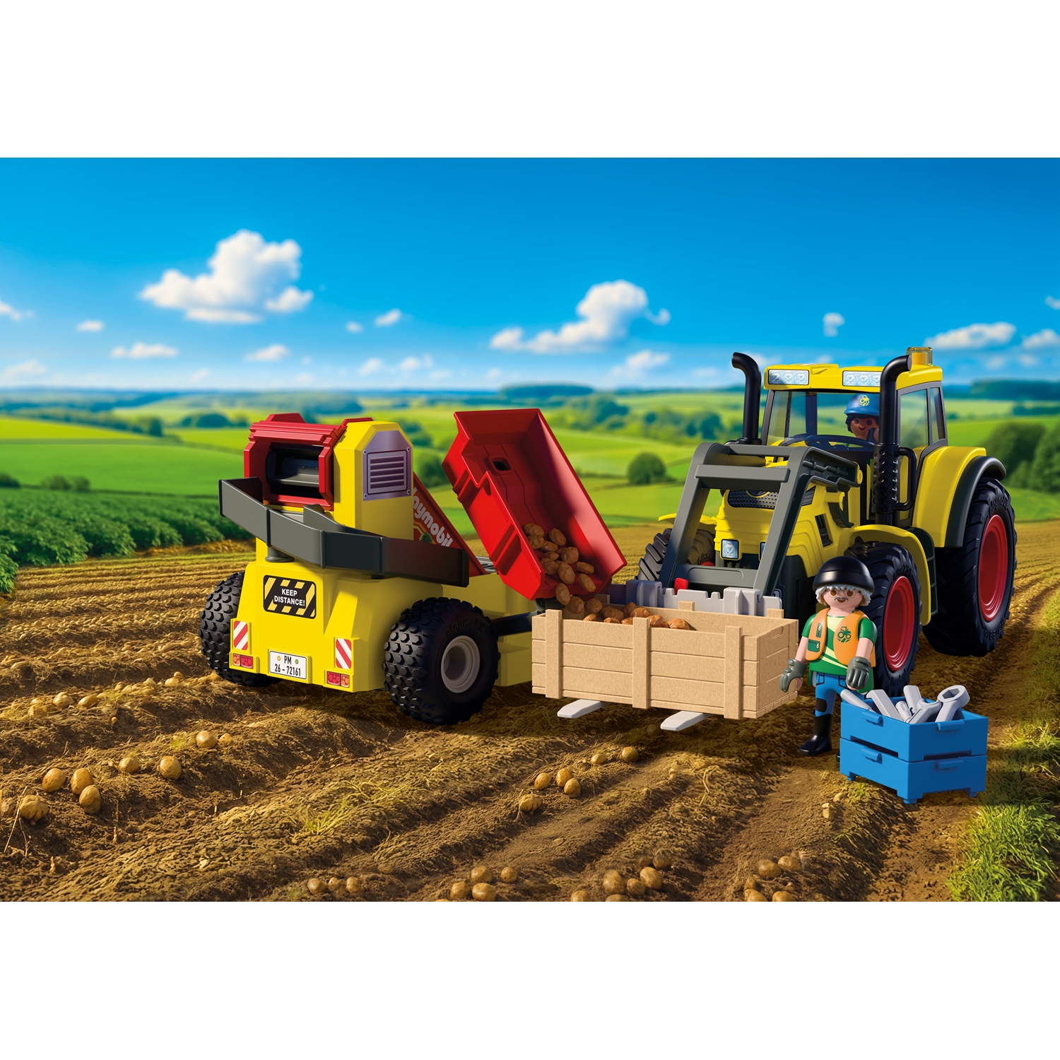 PLAYMOBIL 72161 Großer Traktor mit Kartoffelroder