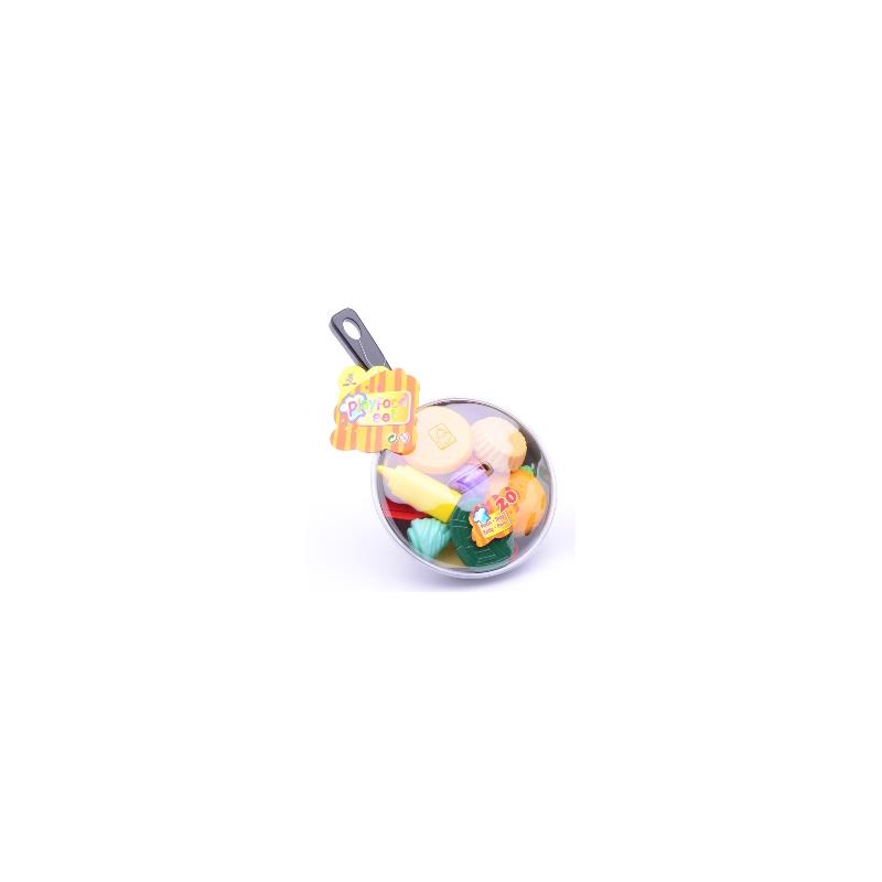 Johntoy 27313 Pfanne mit Playfood, 20 teilig