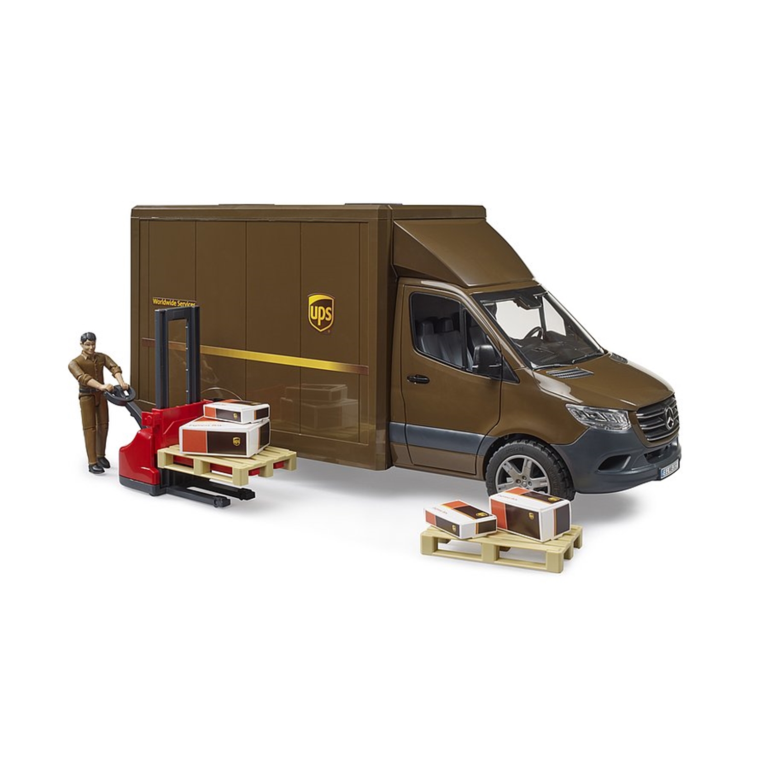 Bruder 02678 MB Sprinter UPS mit Fahrer und Zubehör
