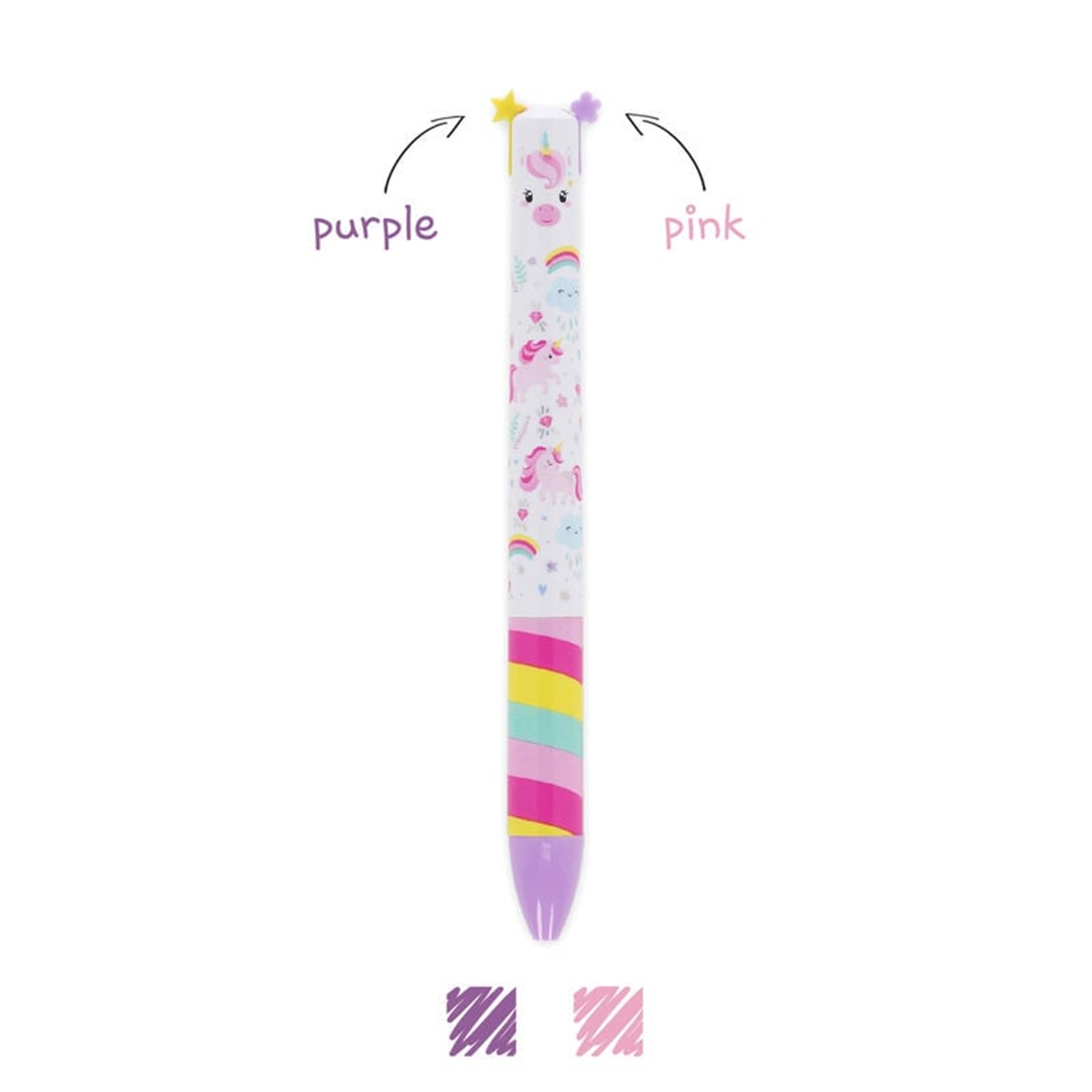 Legami CLICK0026 TWO-COLOUR BALLPOINT PEN - CLICK&CLACK - UNICORN