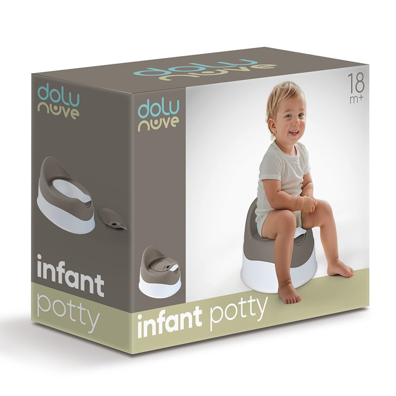 Dolu 7193 Kinder-Töpfchen - mit Deckel, Steingrau