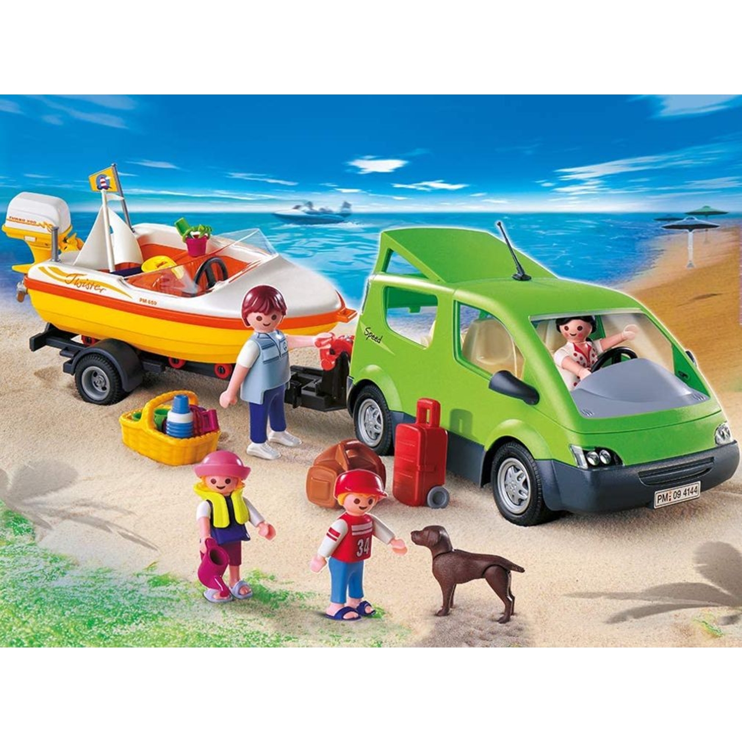 PLAYMOBIL 4144 Familyvan mit Bootsanhänger
