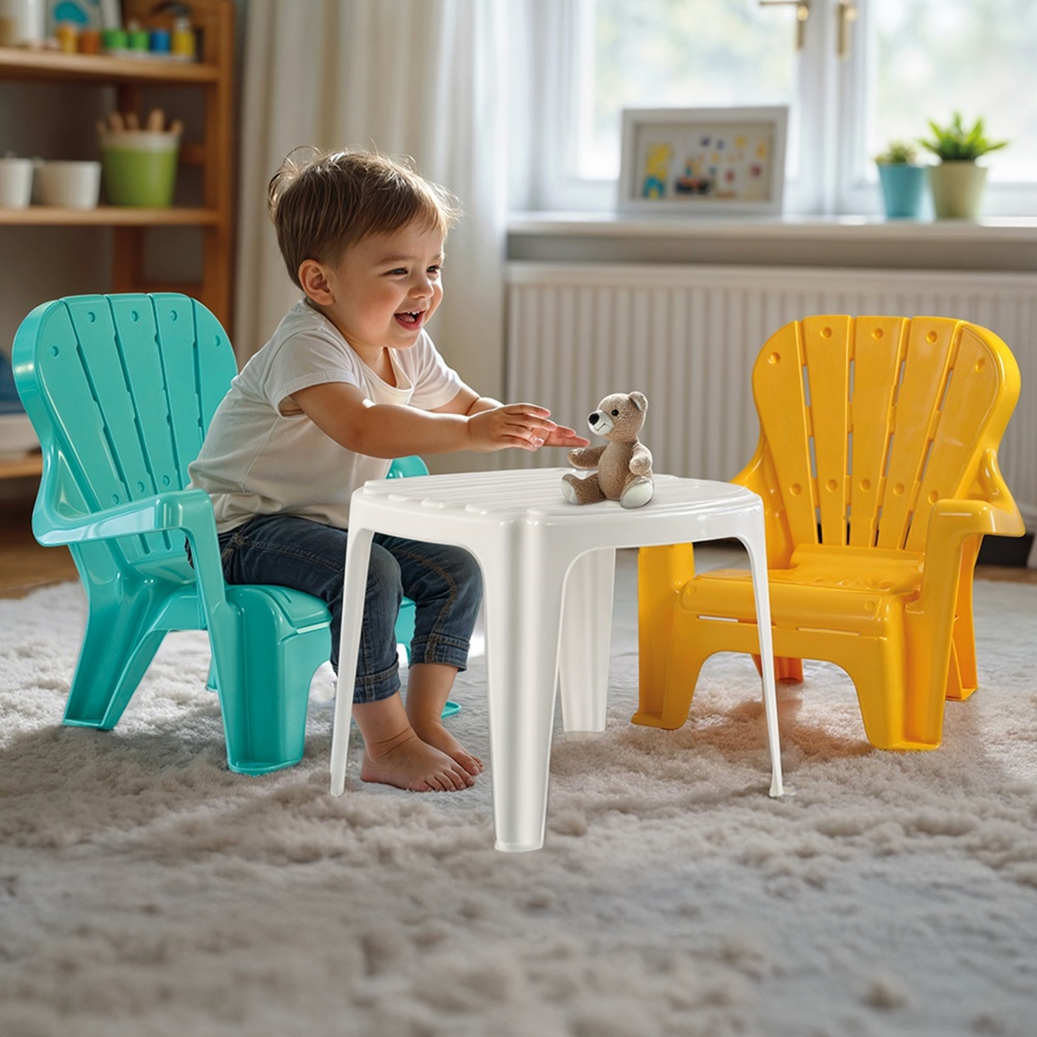 Dolu 2617 Tisch und Stühle Set, , gelb mint