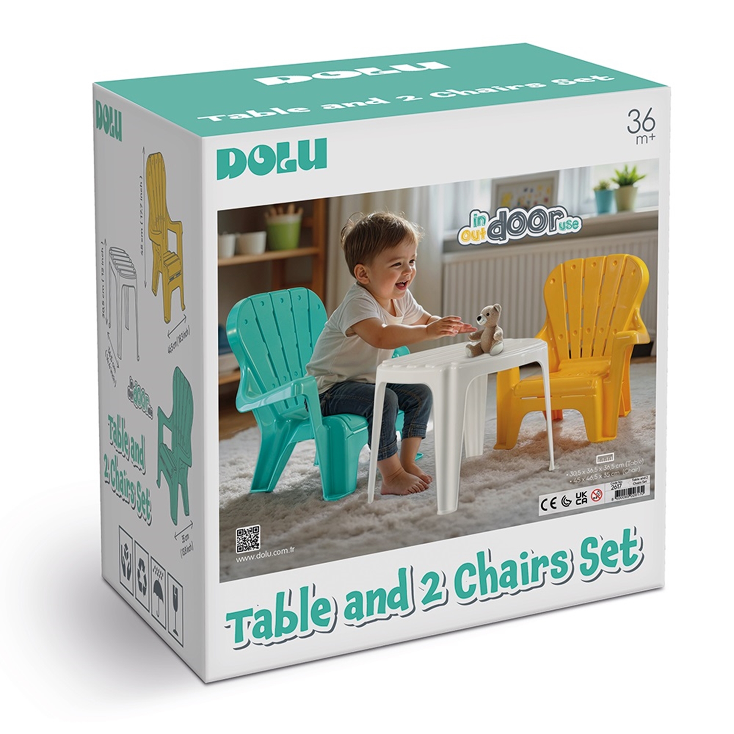 Dolu 2617 Tisch und Stühle Set, , gelb mint