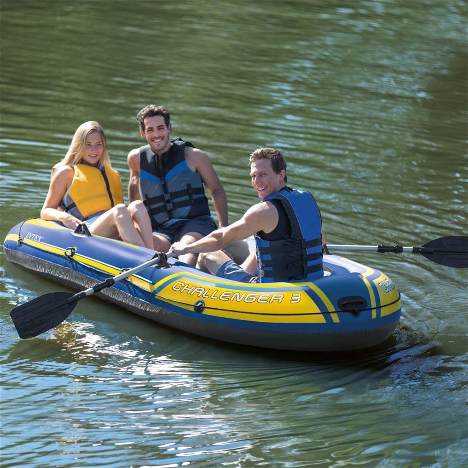 Intex 68370NP Schlauchboot Set "Challenger 3" mit Paddel und