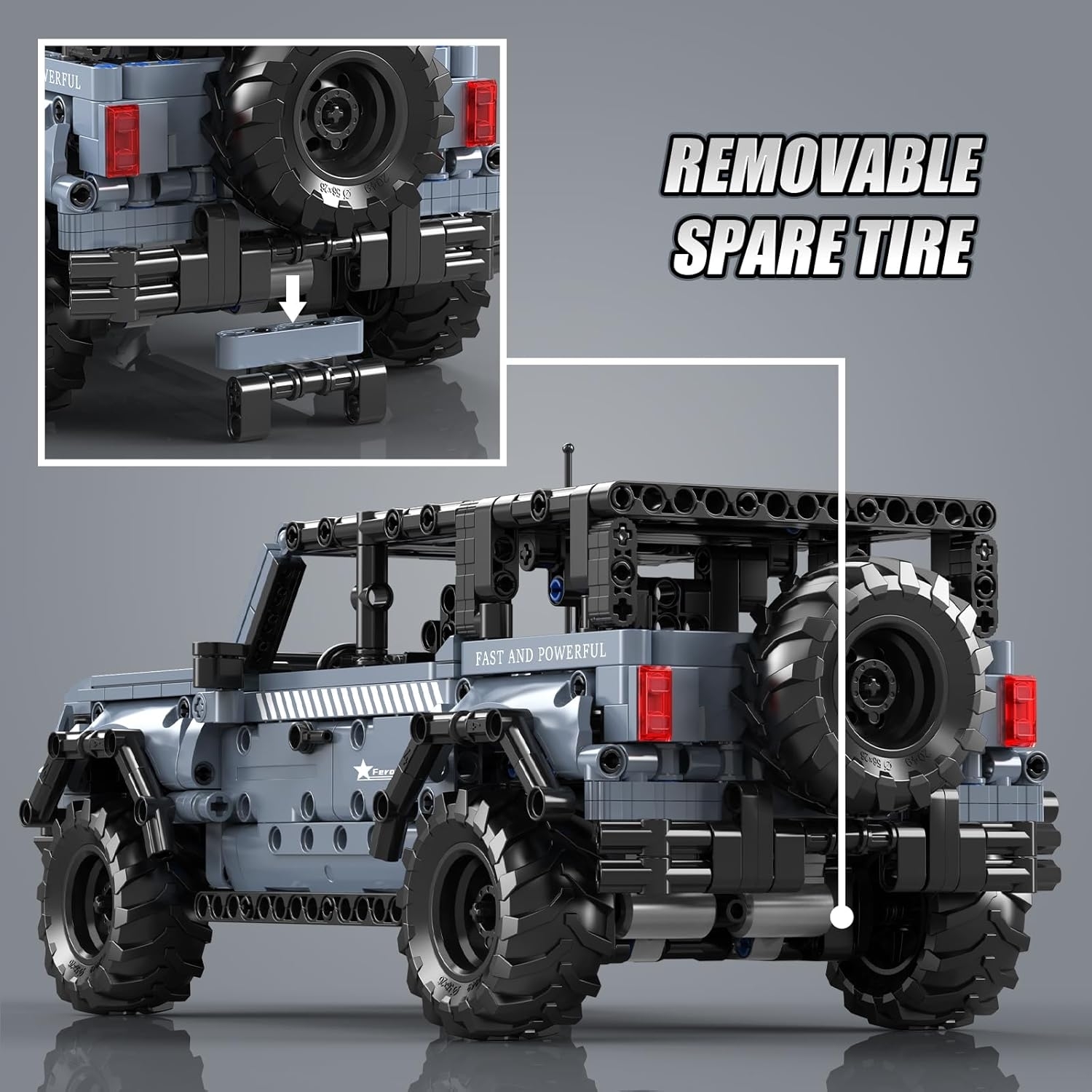 Mould King 15085 Bronco Raptor Pull-back SUV