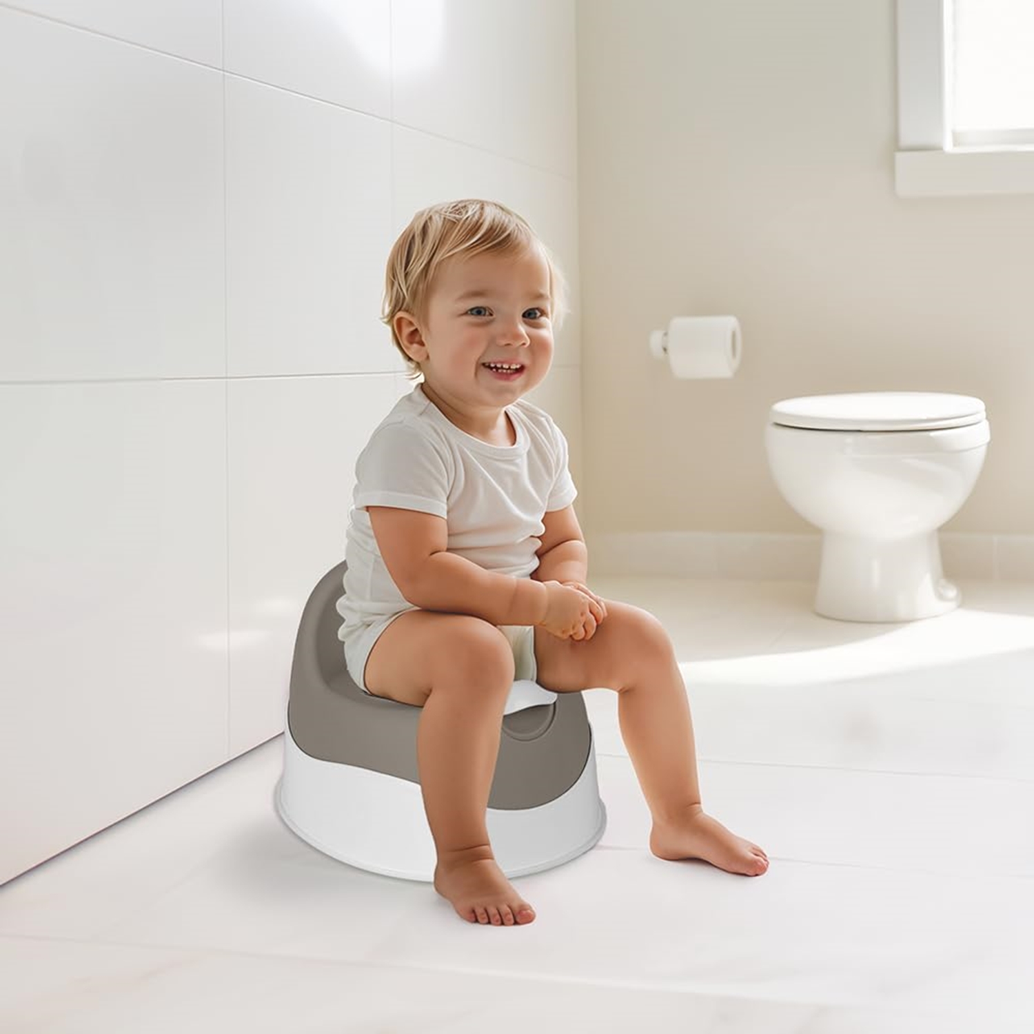 Dolu 7193 Kinder-Töpfchen - mit Deckel, Steingrau