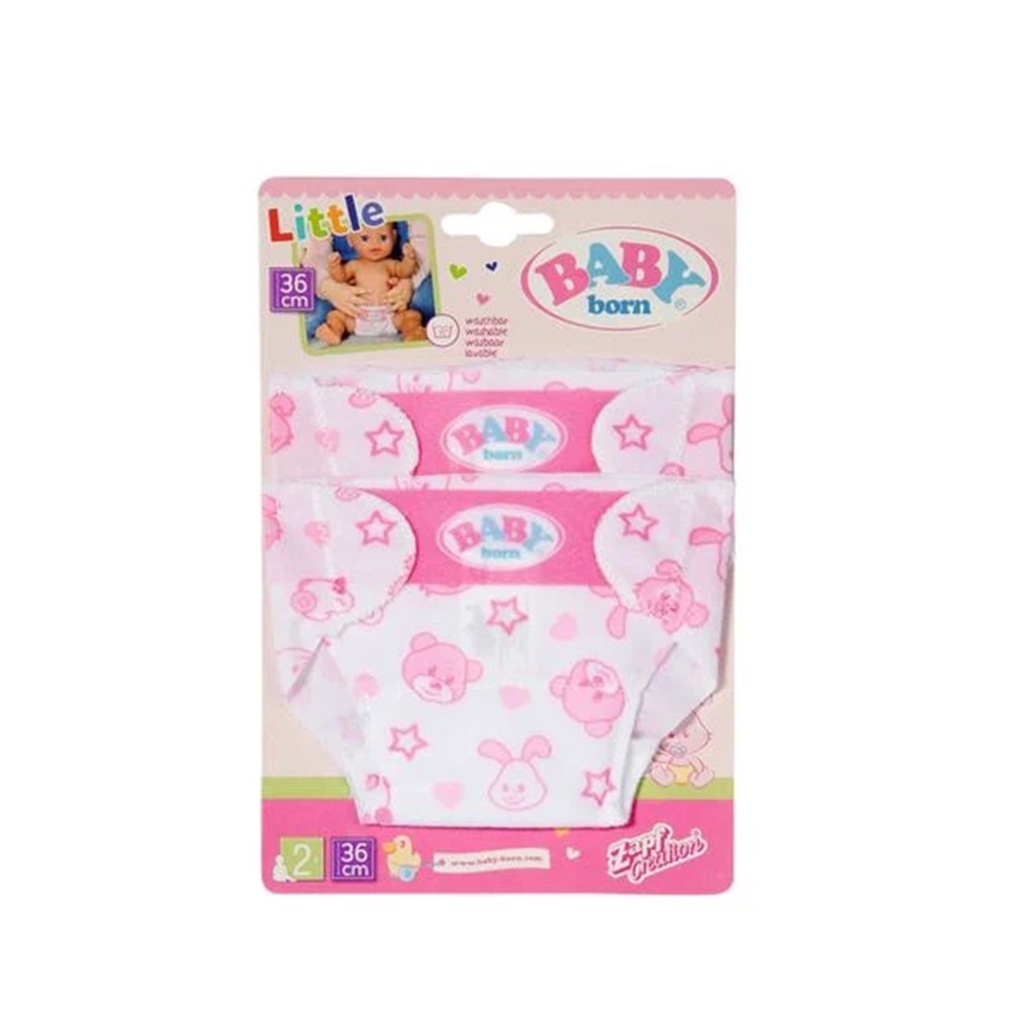 Zapf Creation 828908 Kleine Windel (2 Stück), Baby Born, 36cm