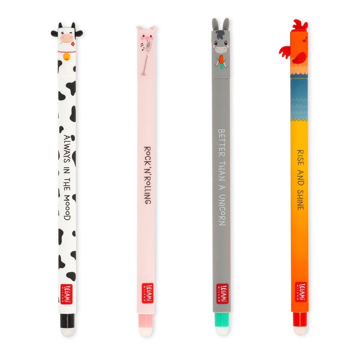 Legami EPSET0011 SET OF 4 ERASABLE GEL PENS - FARM SWEET FARM