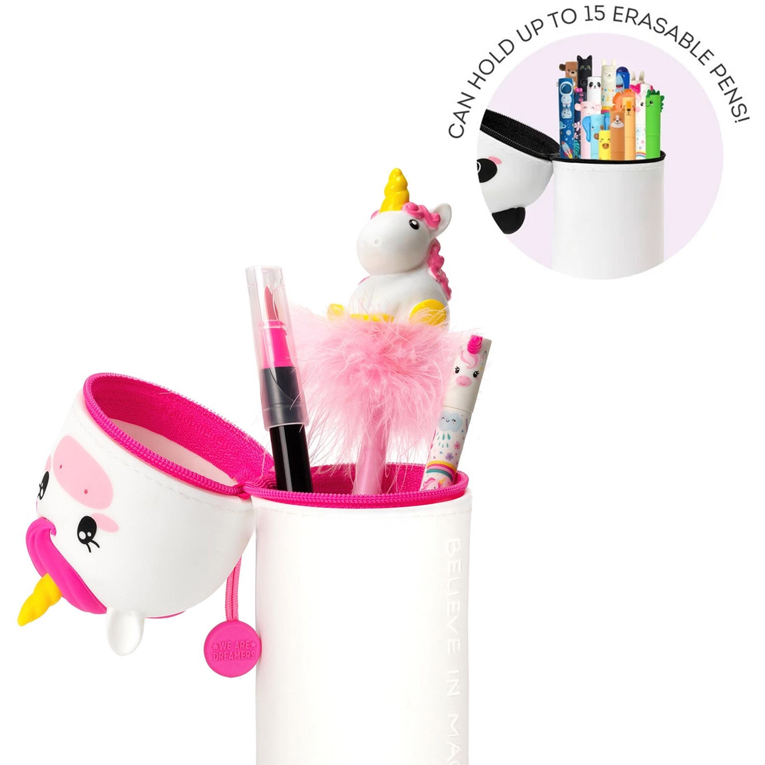 Legami KA0012 2-in-1-Federmäppchen aus Silikon - Kawaii Einhorn