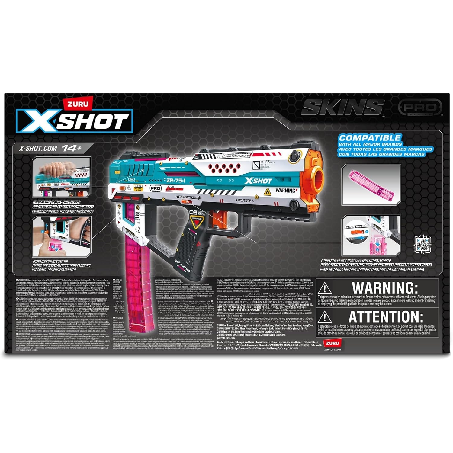 Zuru 36772 XSHOT Skins Fury-X, Dartblaster, (inkl. 40